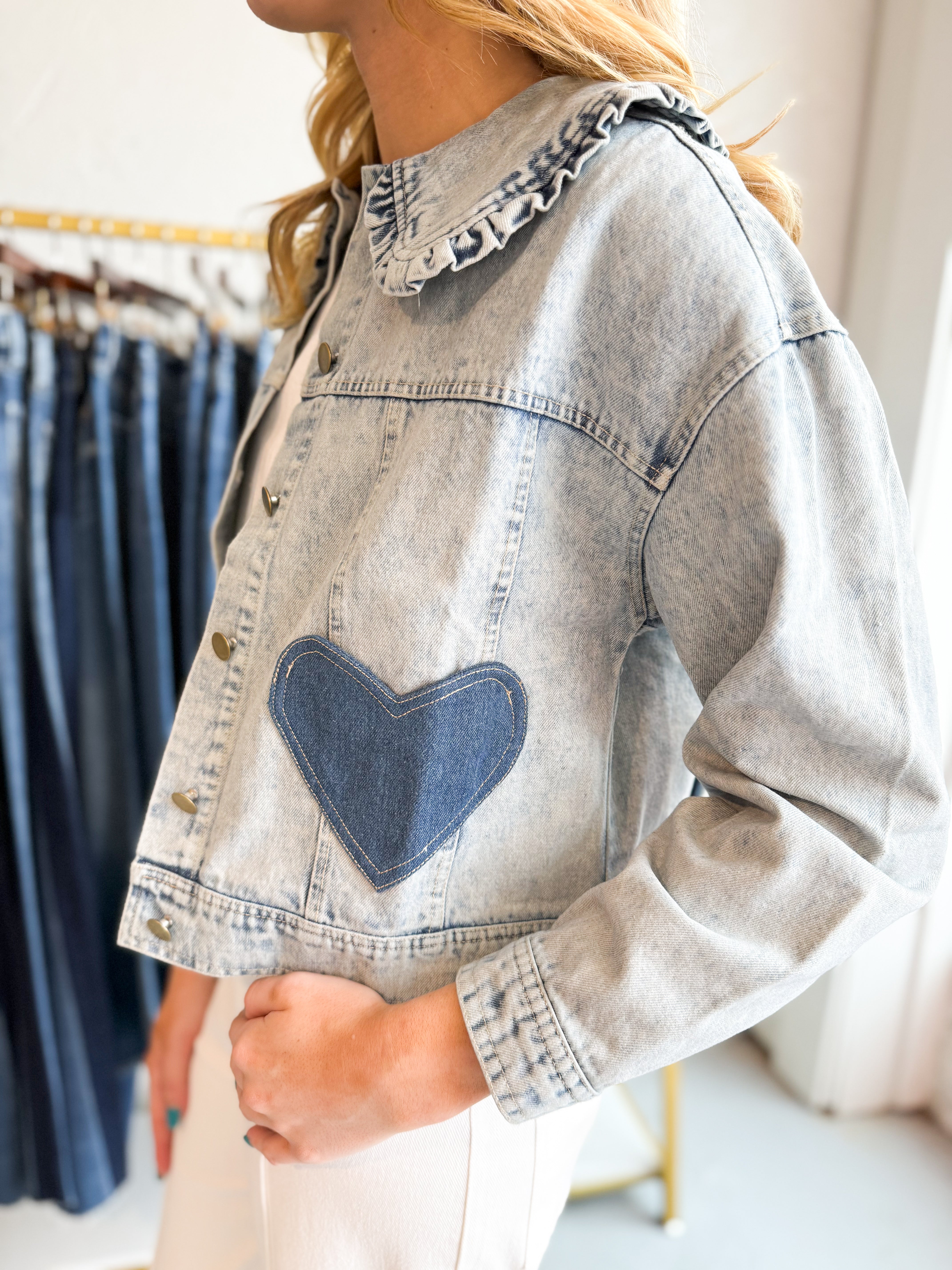 Heart Patch Denim Jacket
