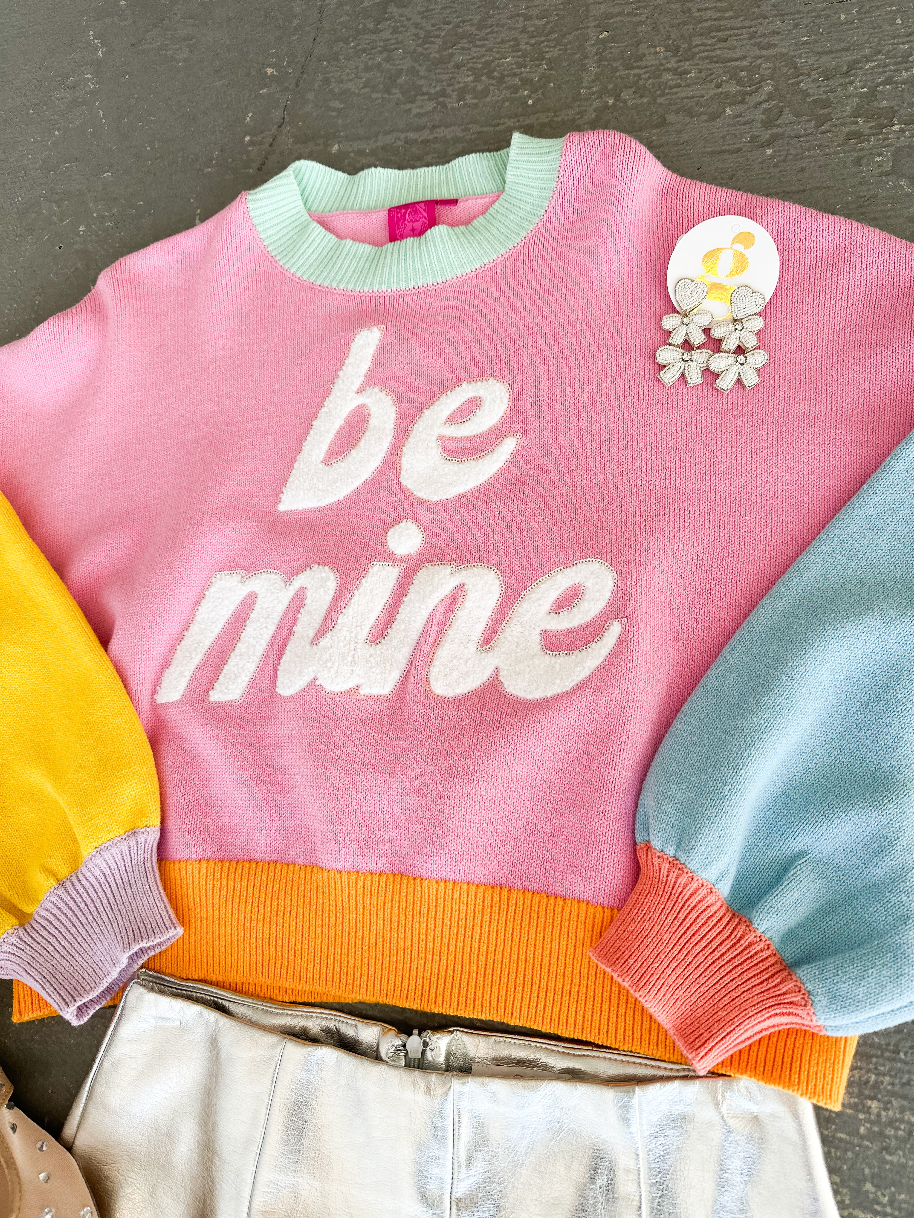 Queen of Sparkles Be Mine Pastel Sweater