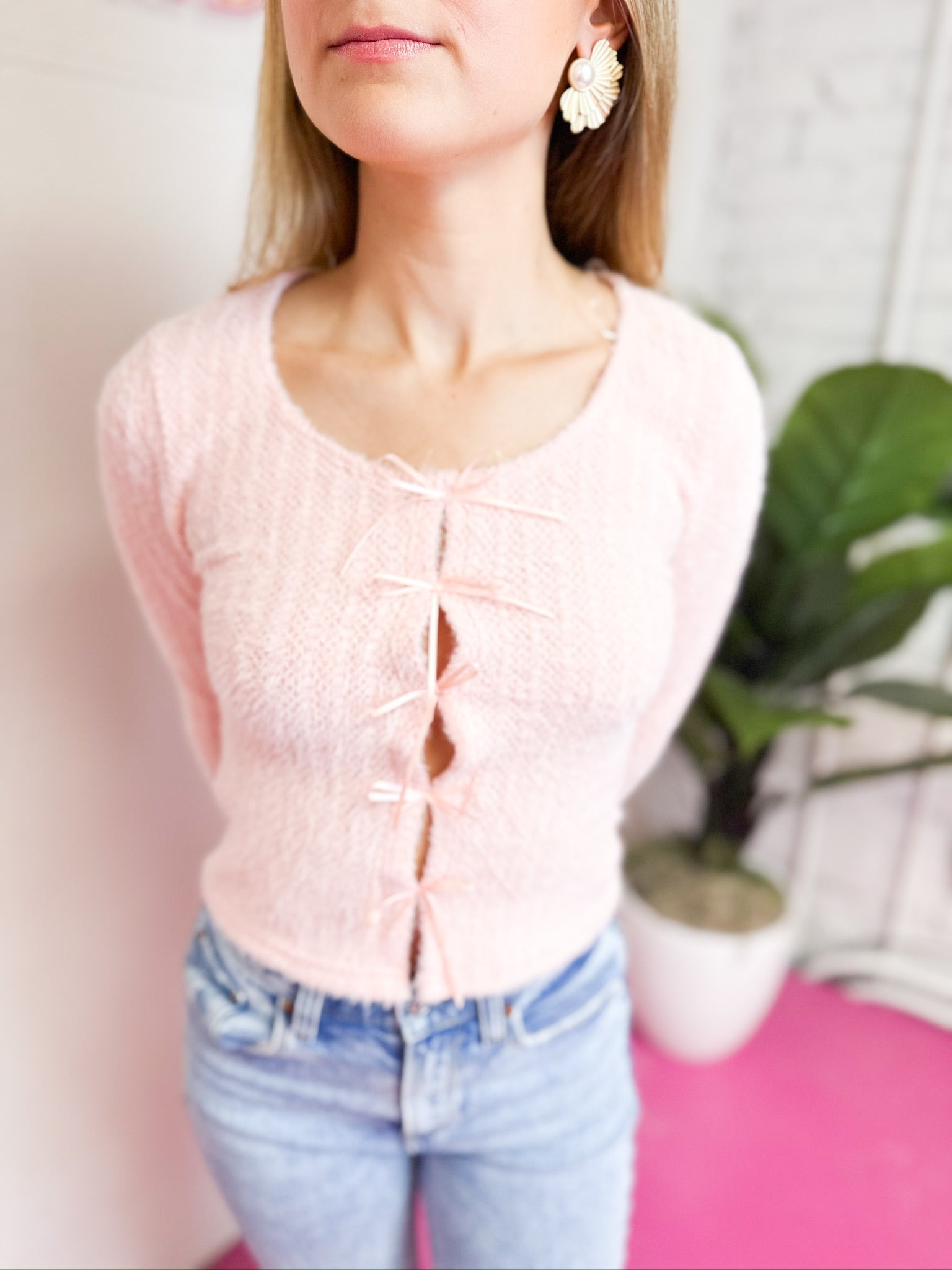 Pale Pink Knit Top