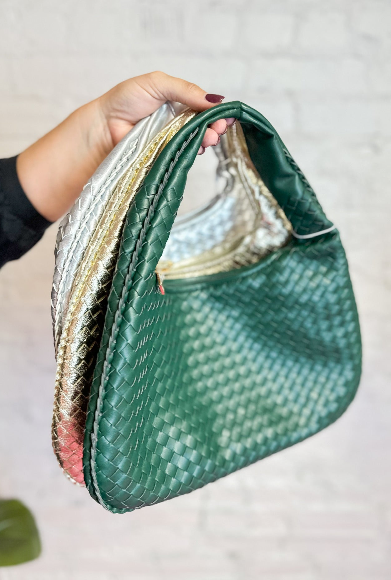 Woven Top Handle Purse