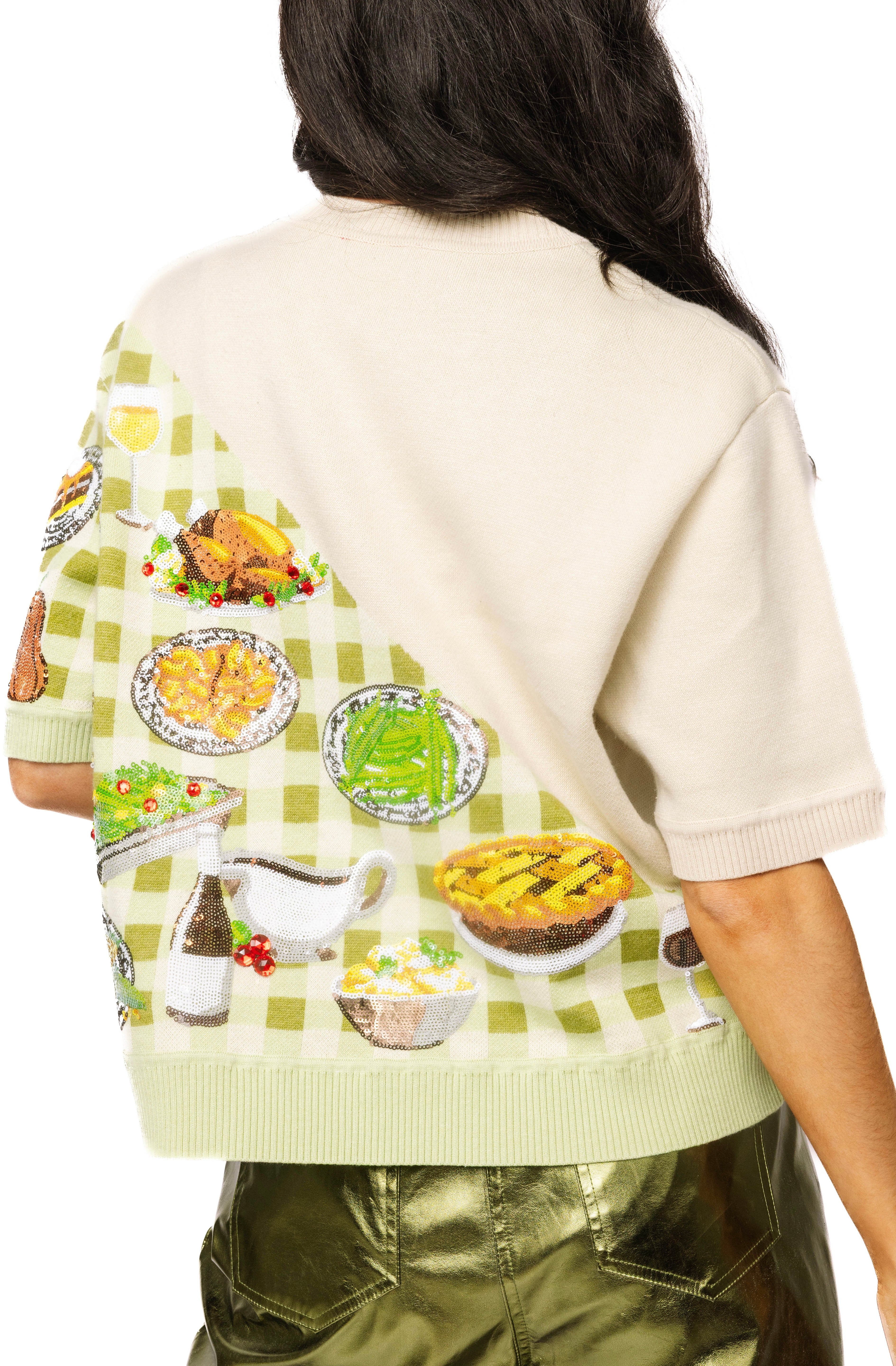 (PRE-ORDER) Queen of Sparkles Colorblock Thanksgiving Meal Top