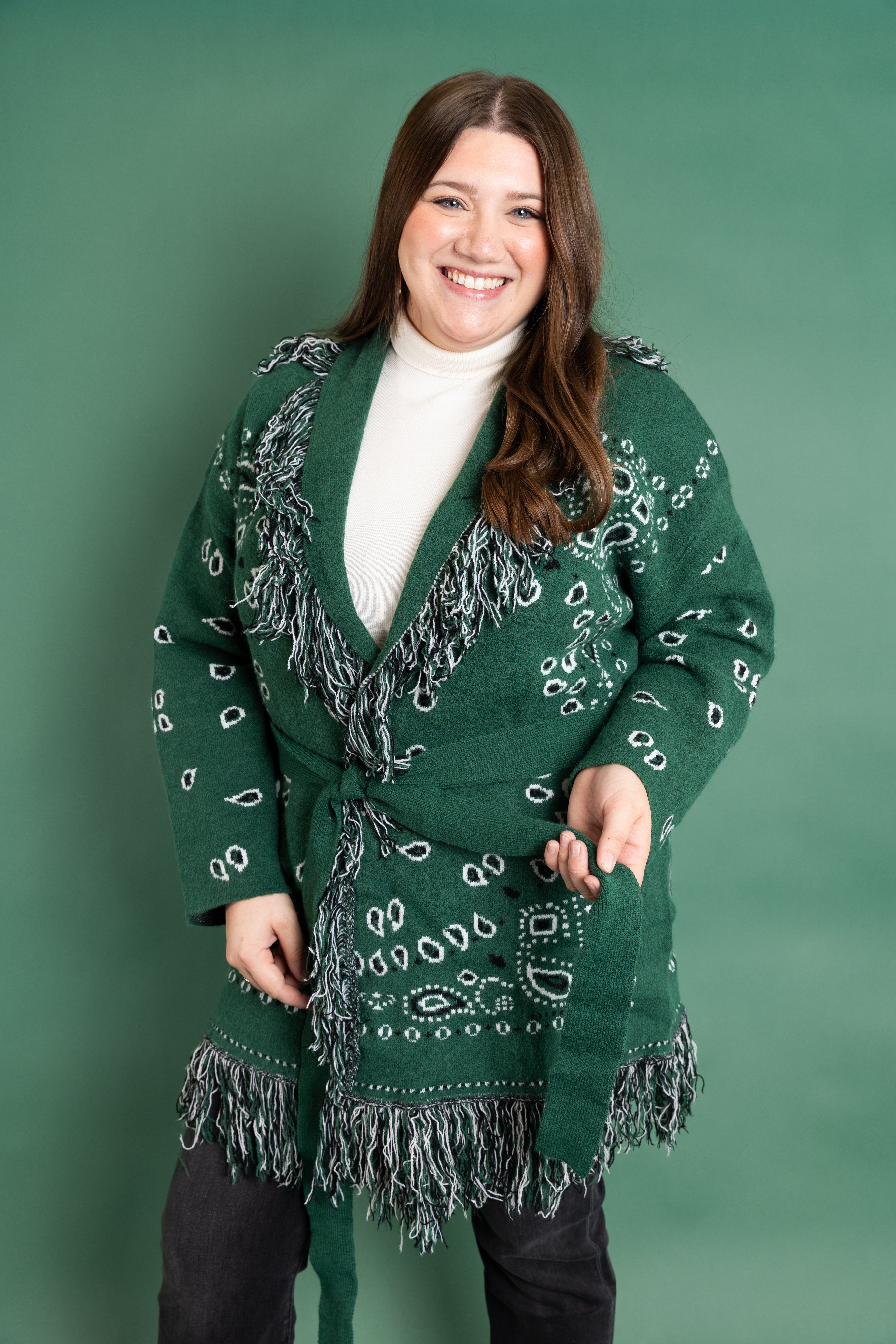 The Vidalia Bandana Fringe Cardigan