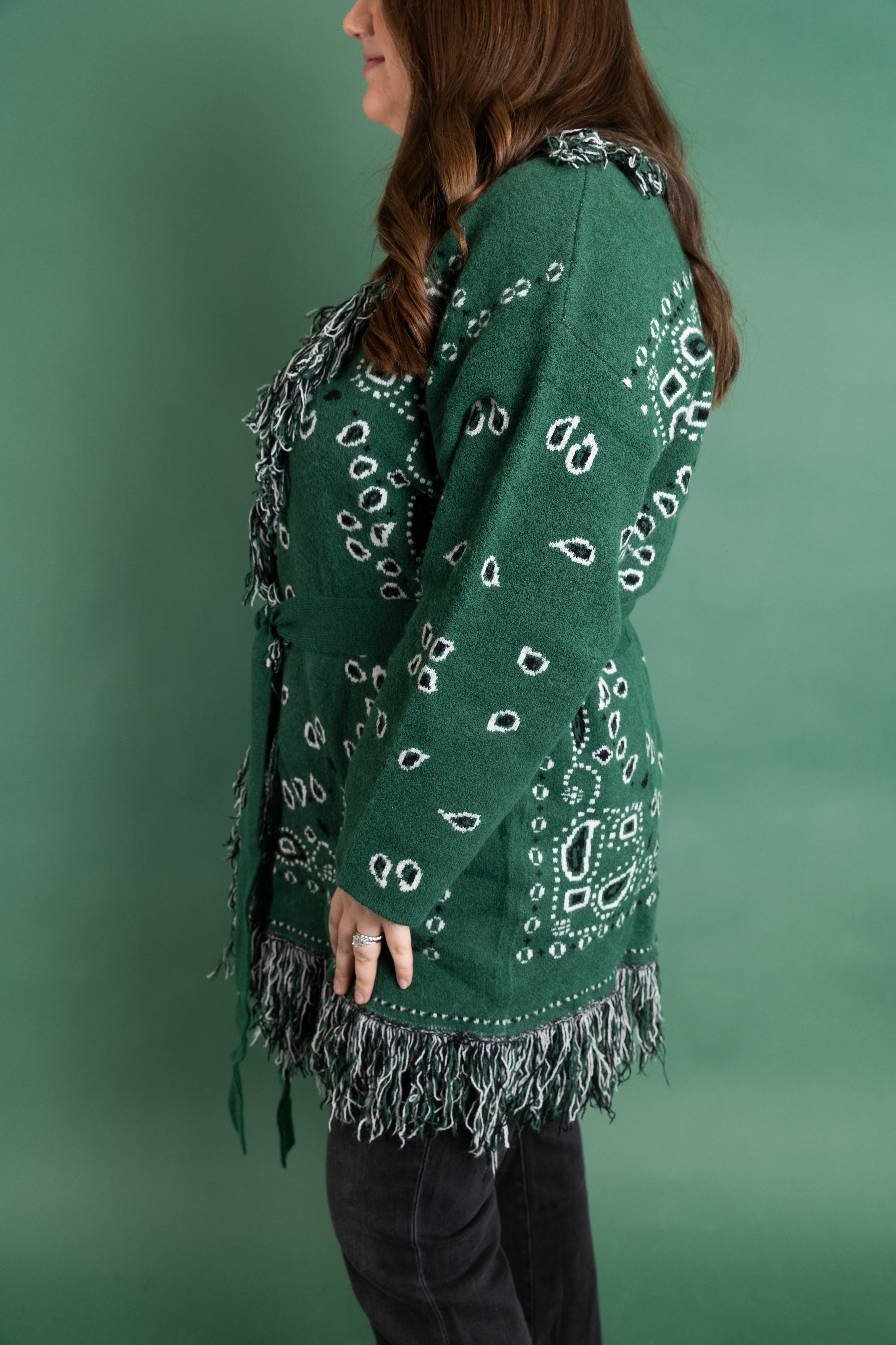 The Vidalia Bandana Fringe Cardigan