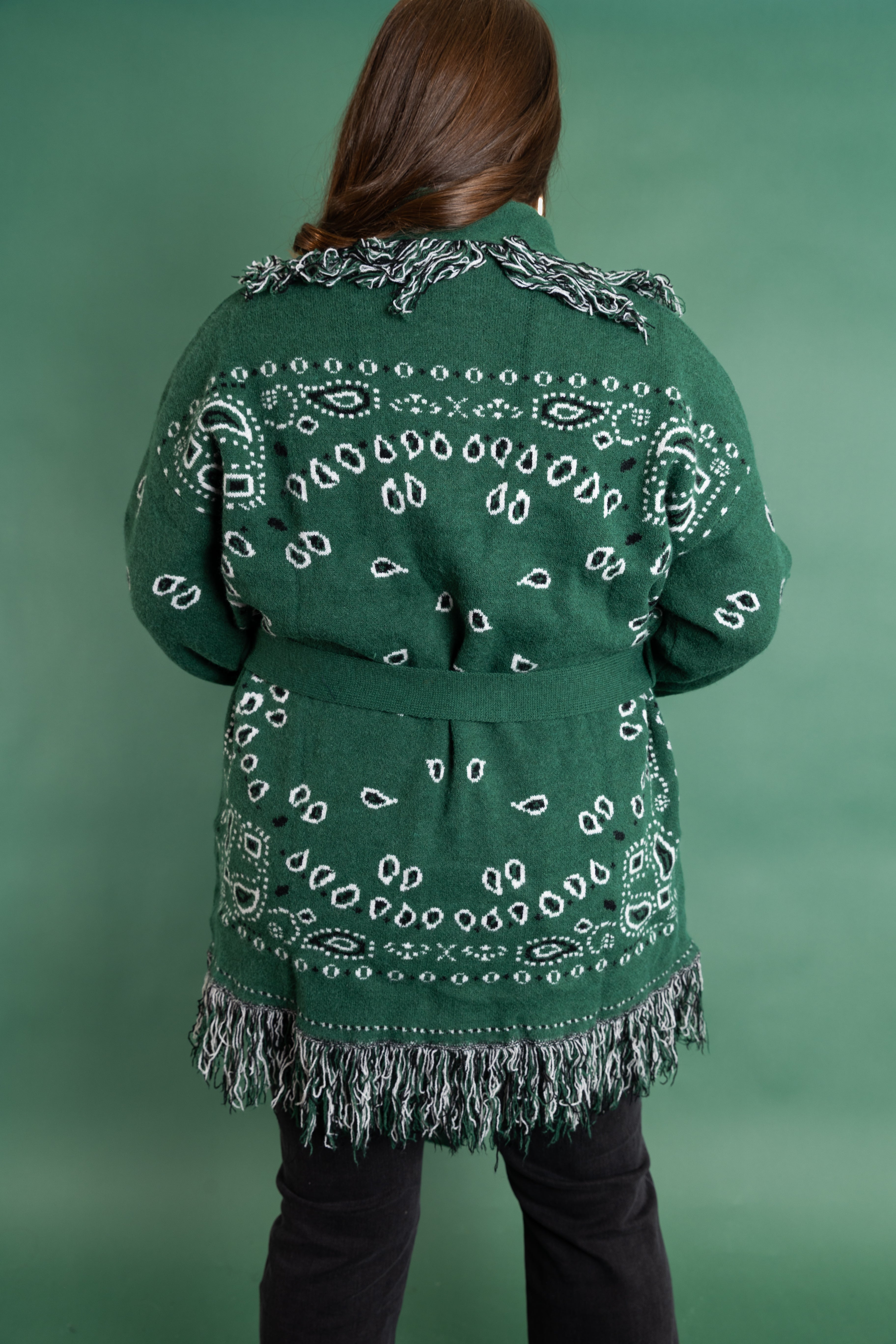 The Vidalia Bandana Fringe Cardigan