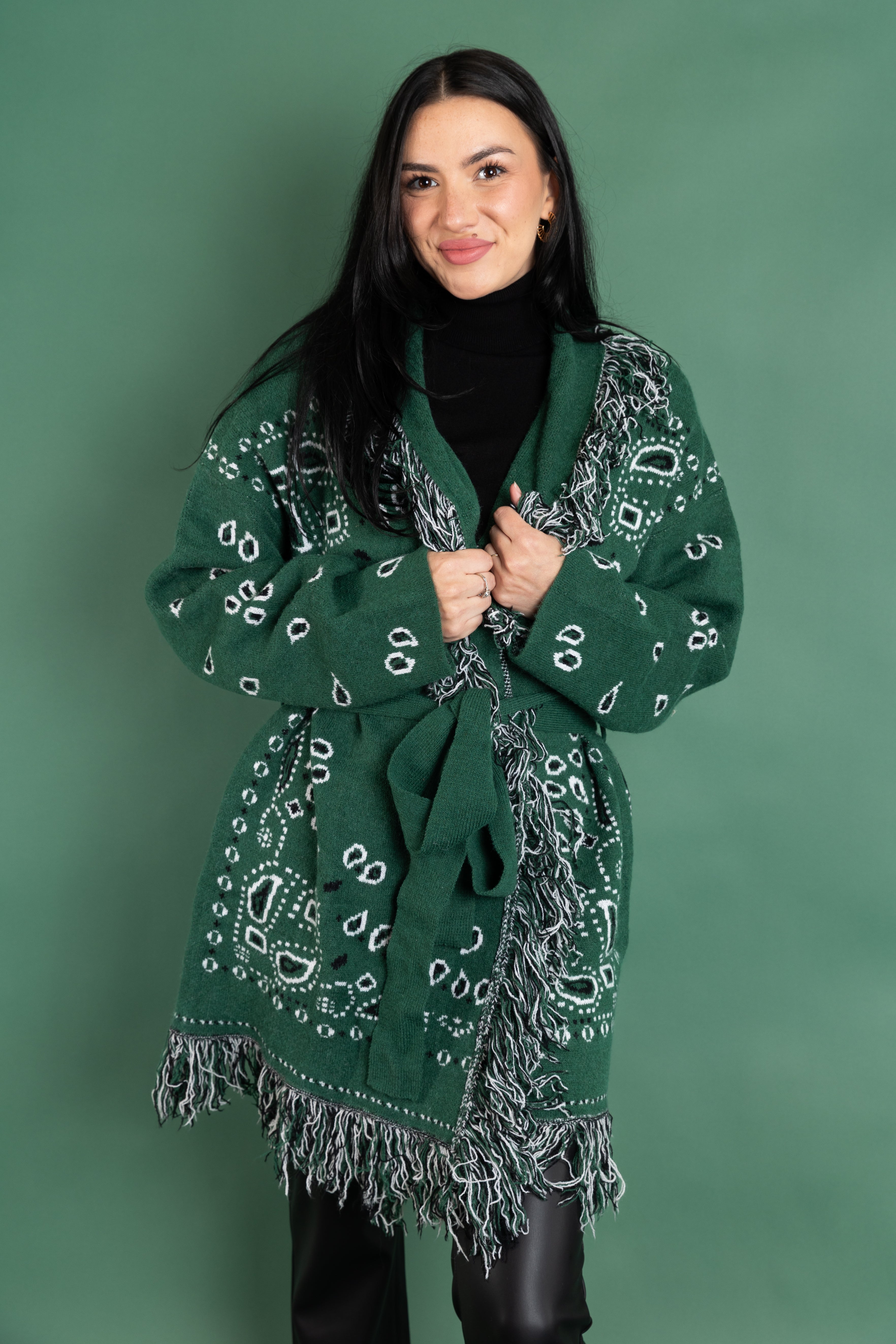 The Vidalia Bandana Fringe Cardigan