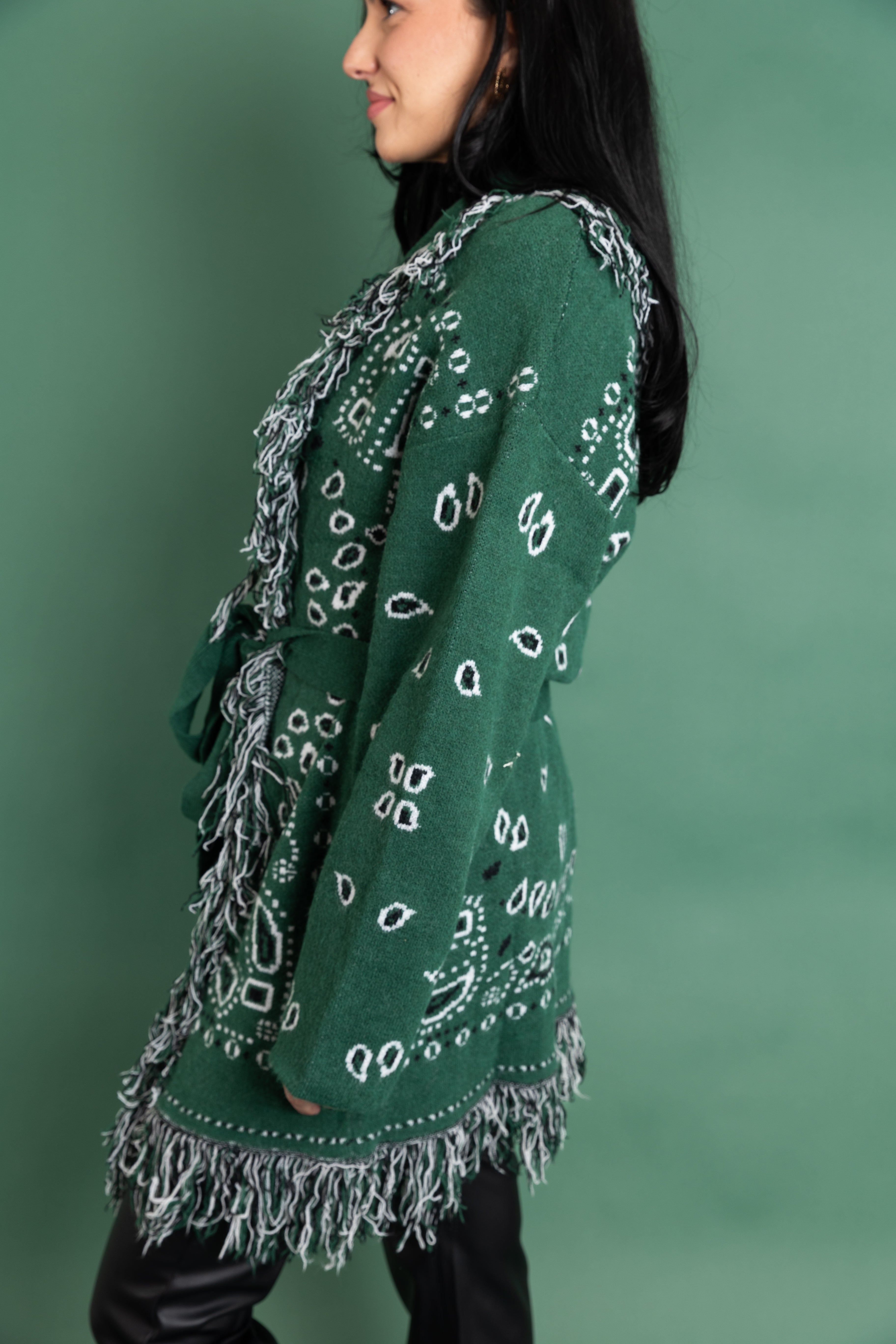 The Vidalia Bandana Fringe Cardigan