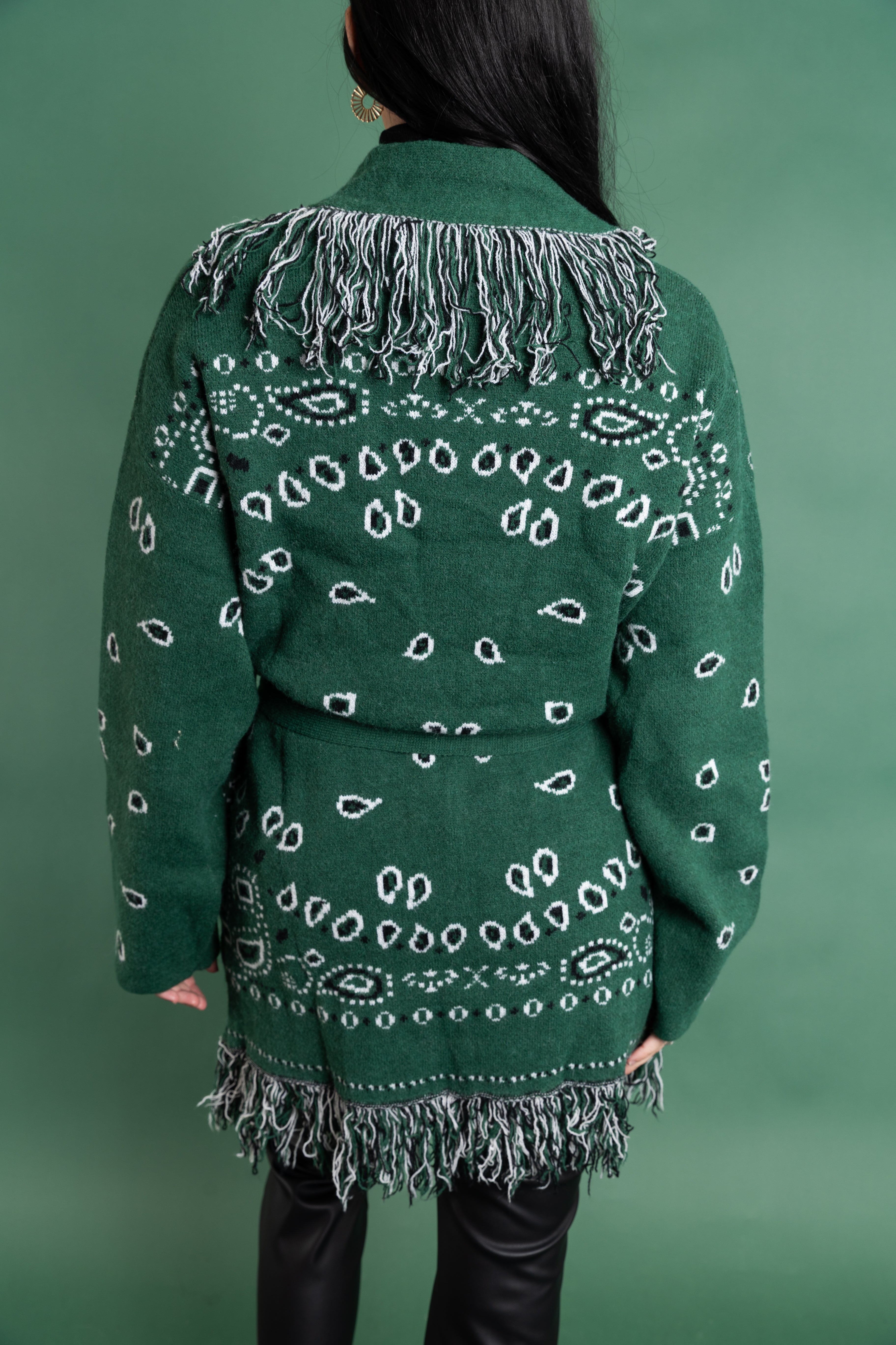 The Vidalia Bandana Fringe Cardigan