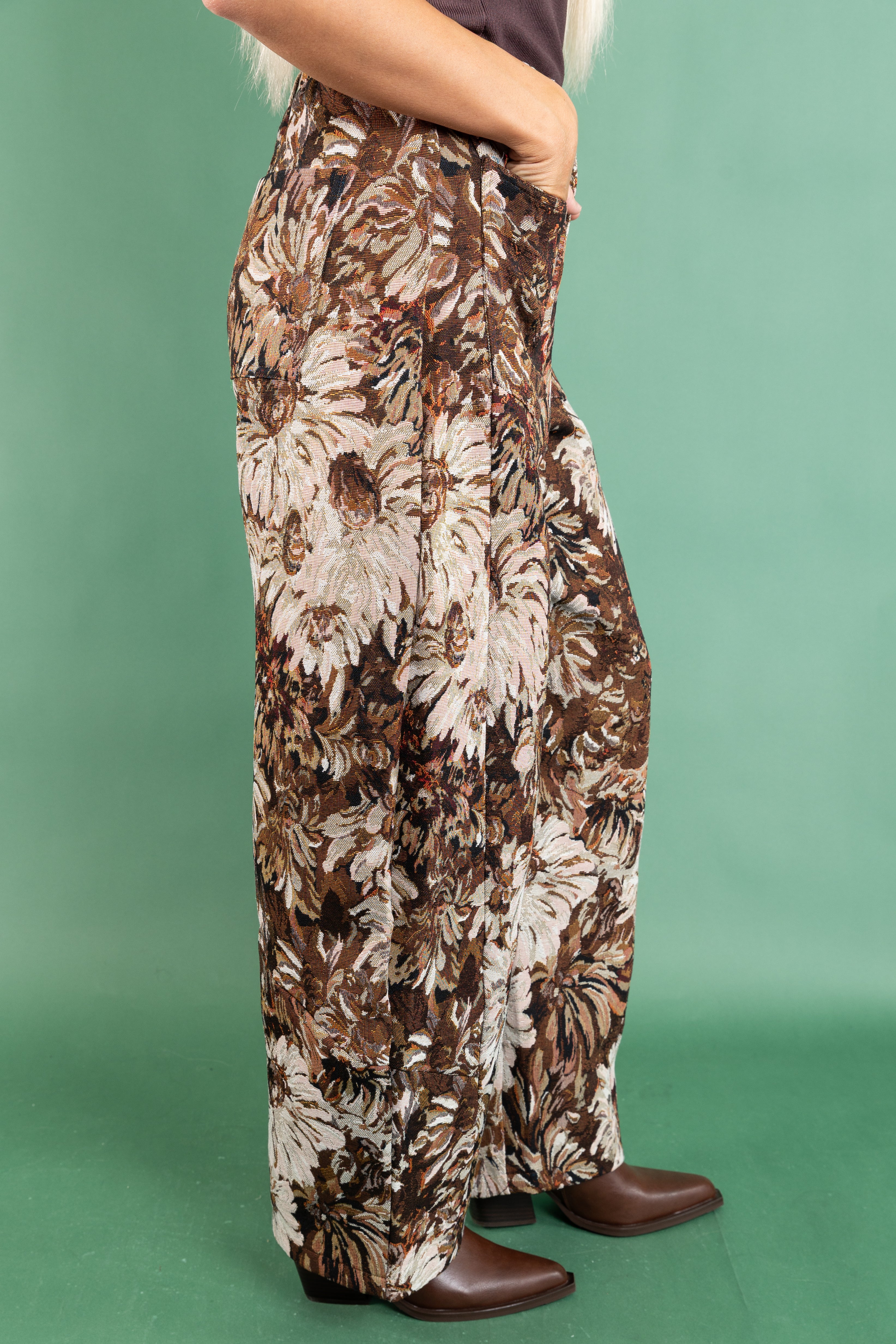 Autumn Floral Barrel Trouser