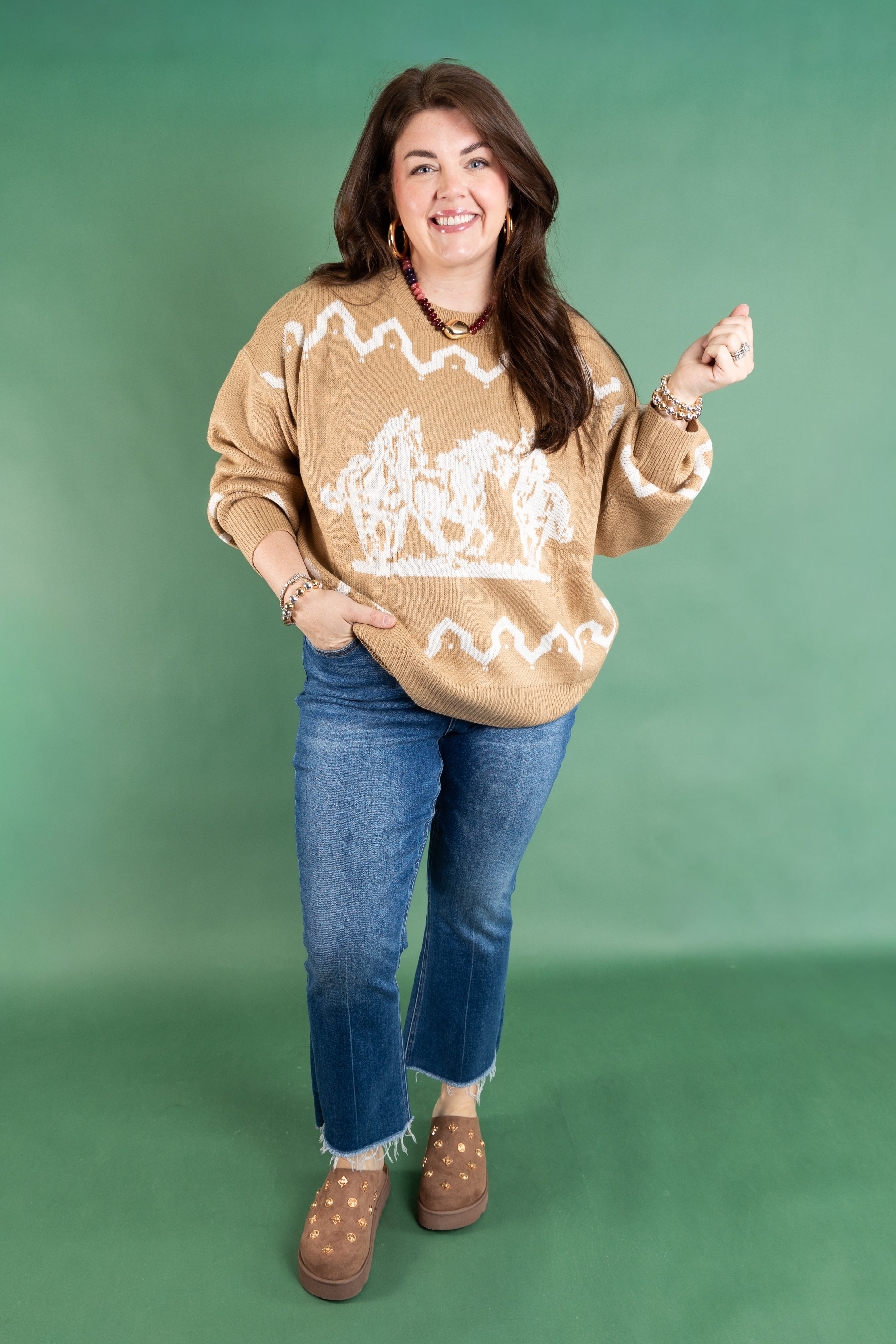 Plus Size Golden Trail Sweater