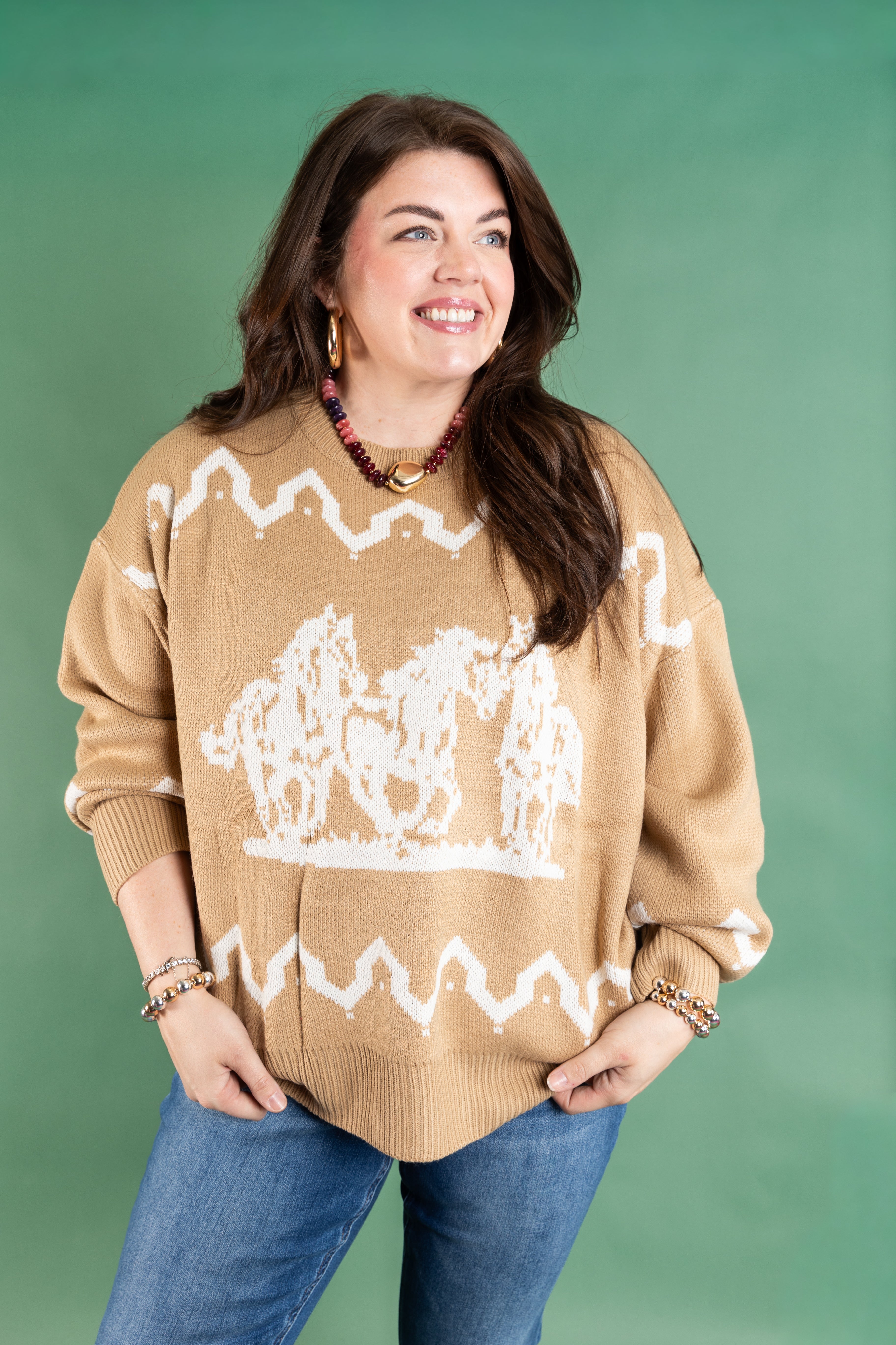 Plus Size Golden Trail Sweater