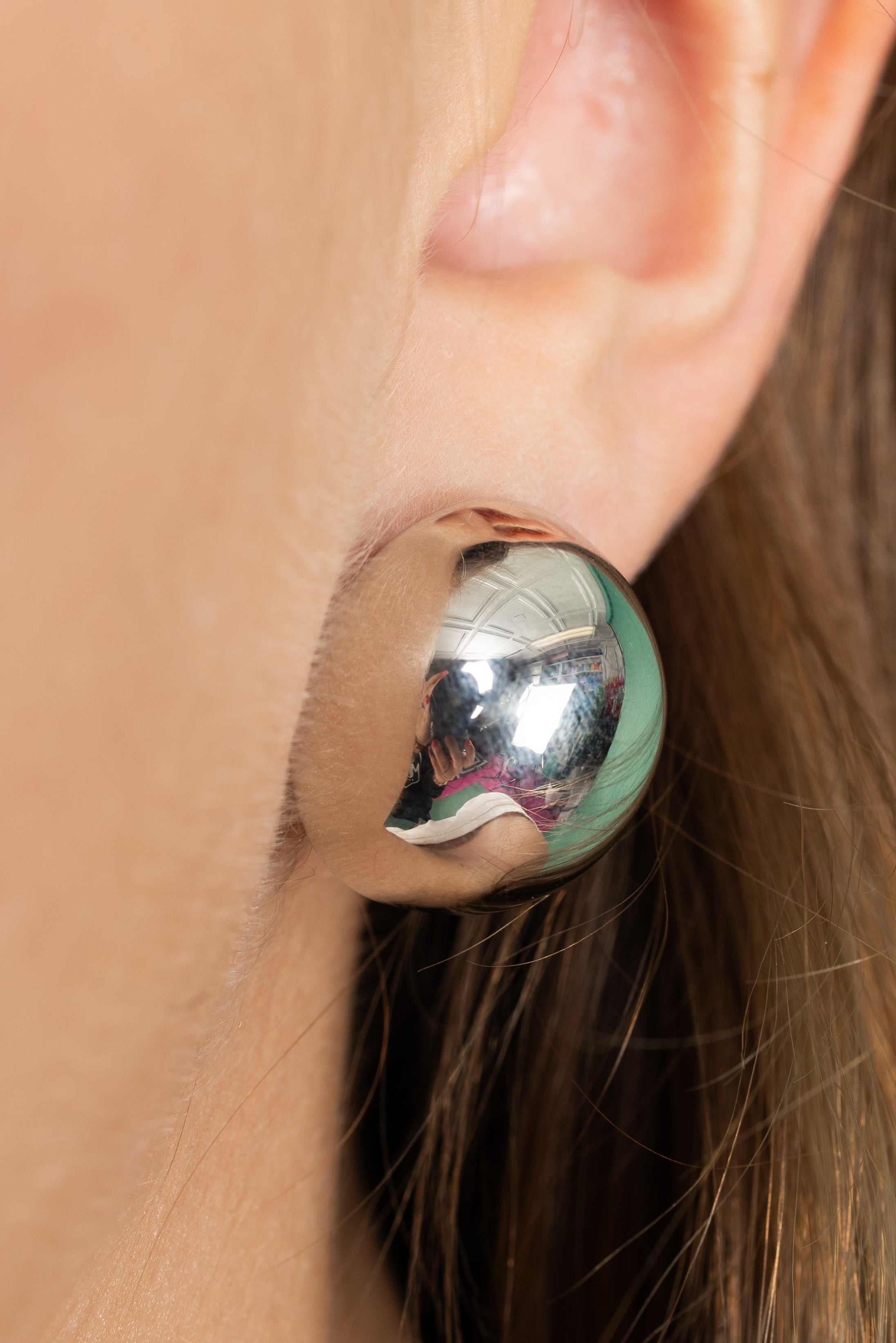 Large Button Earring