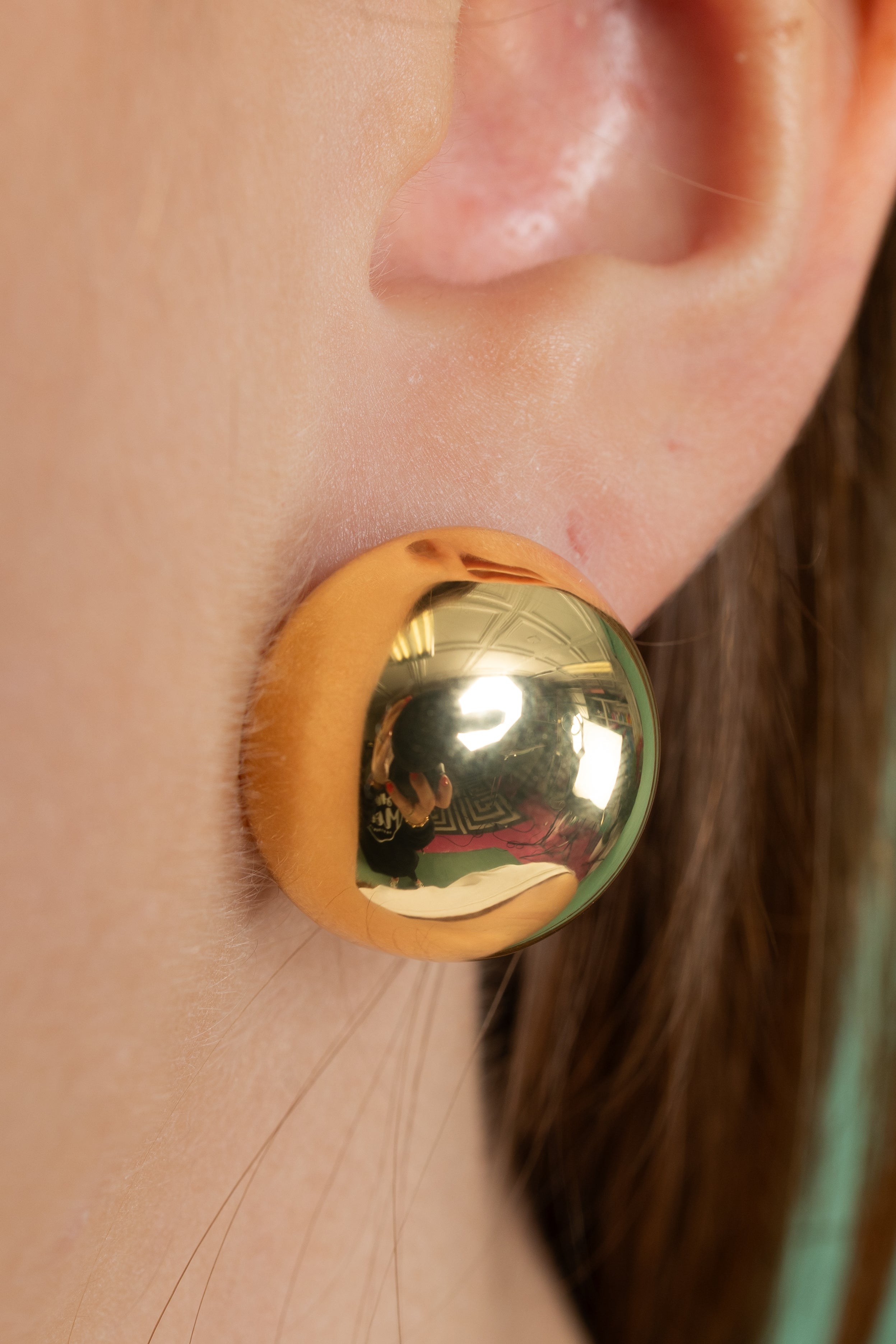 Large Button Earring
