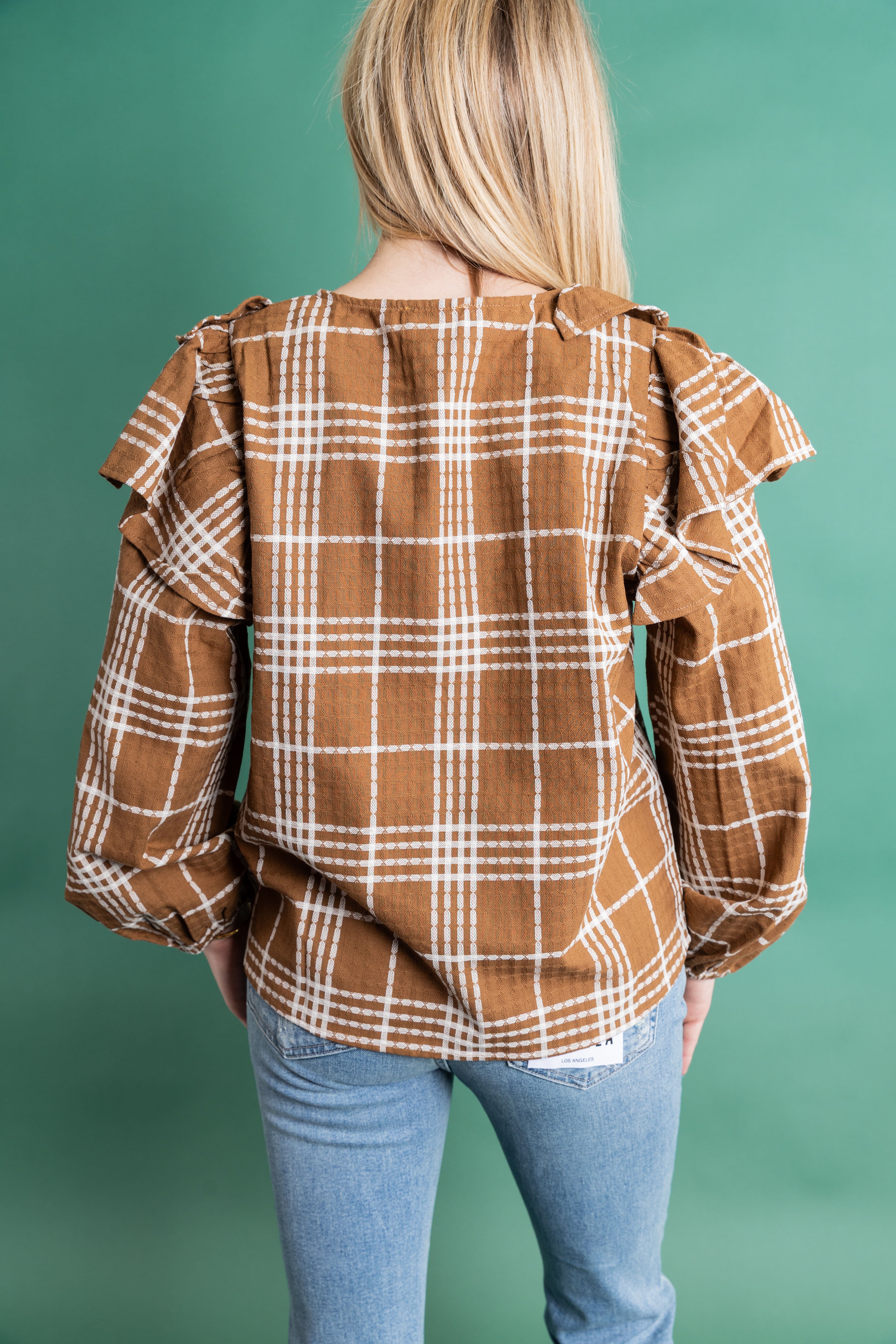 Plaid Ruffle Top