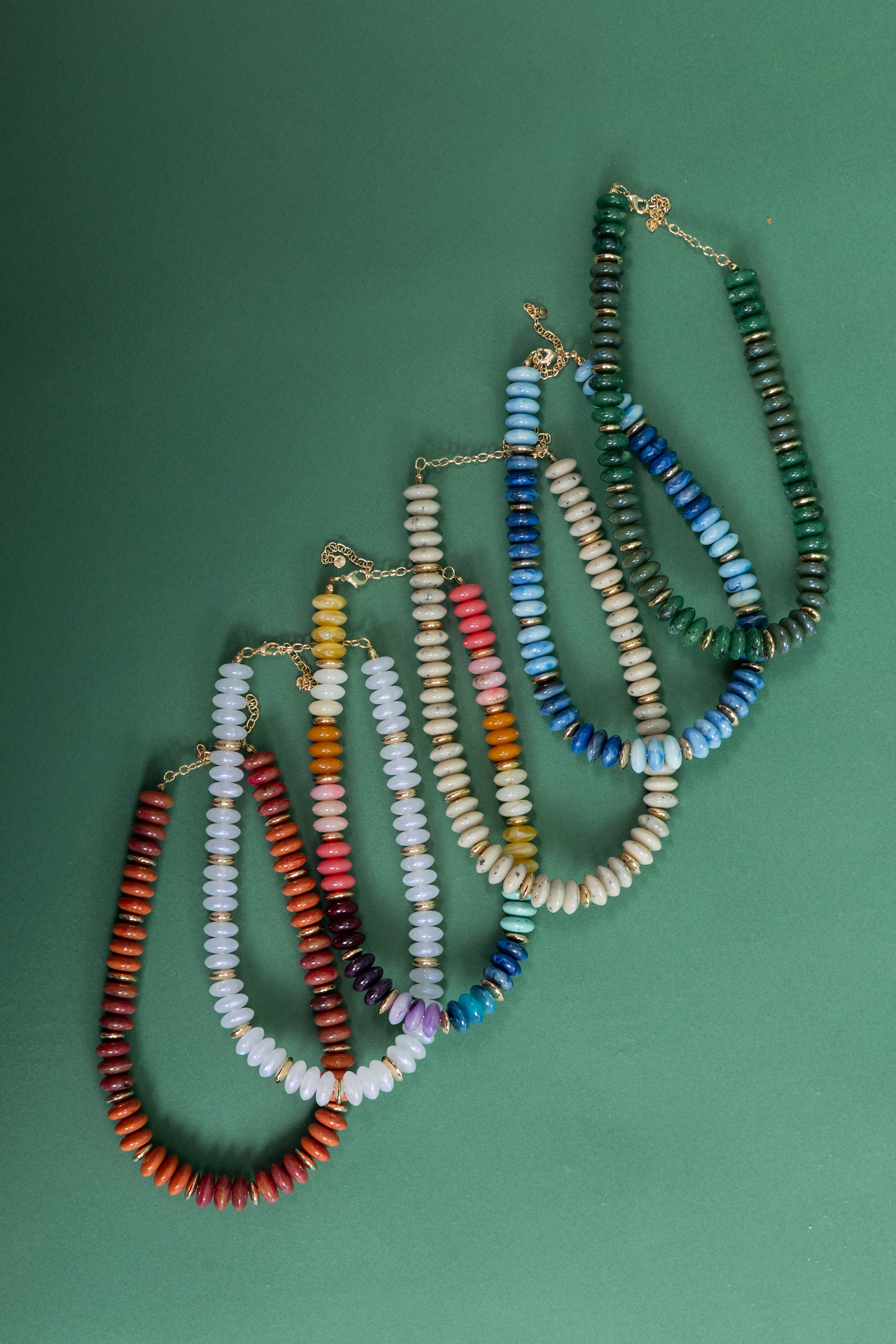 Wide Marble Beaded Necklace