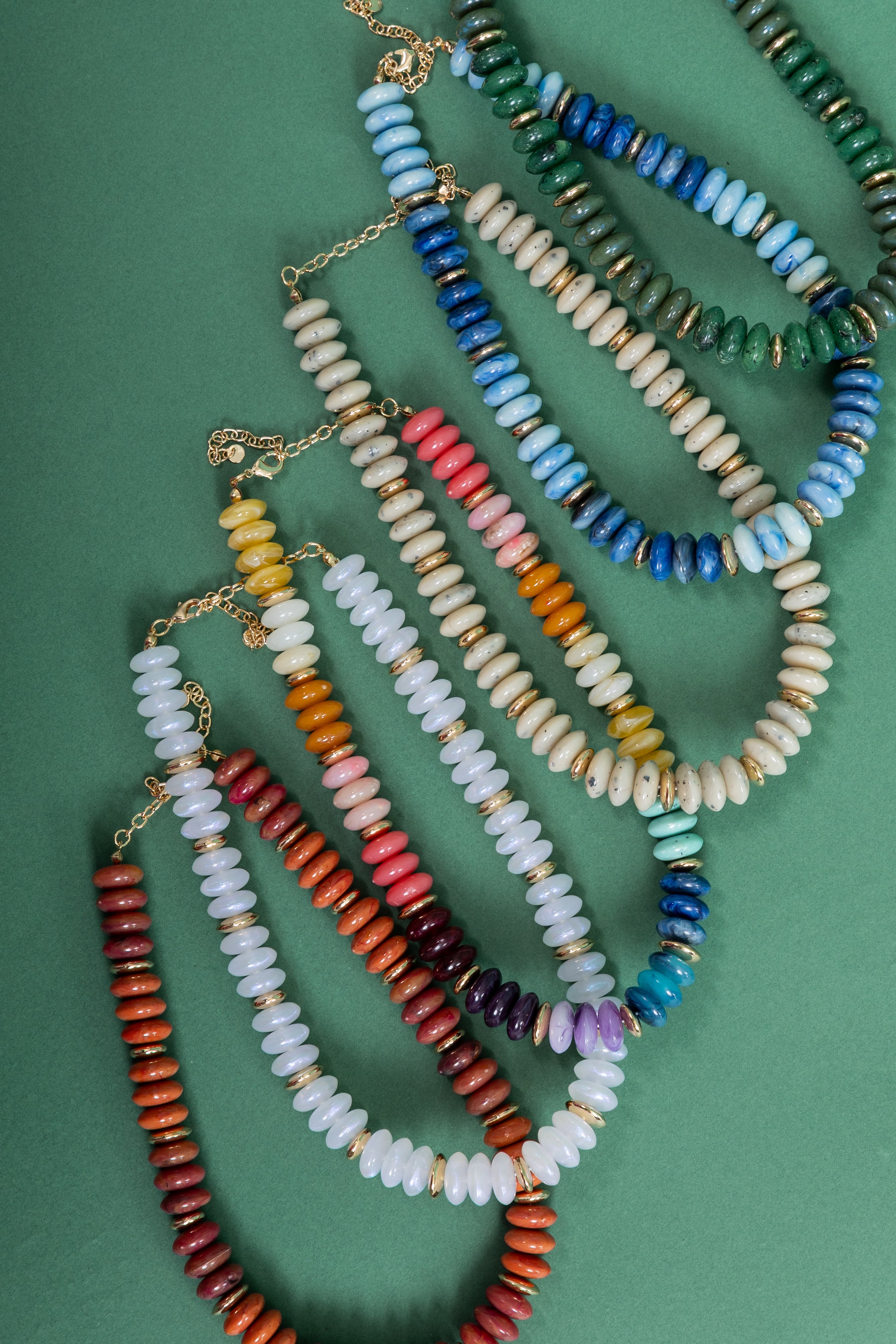 Wide Marble Beaded Necklace