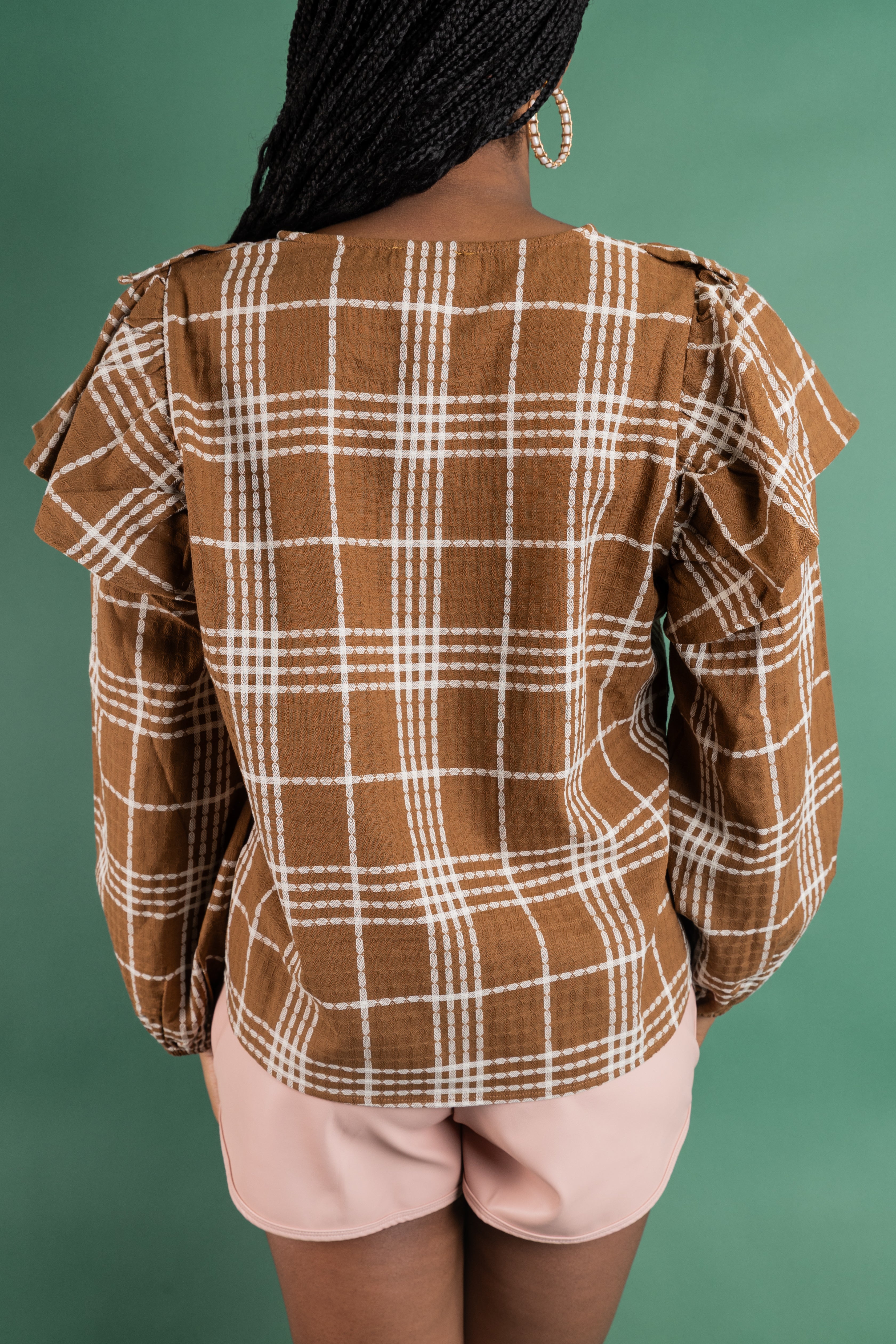 Plaid Ruffle Top