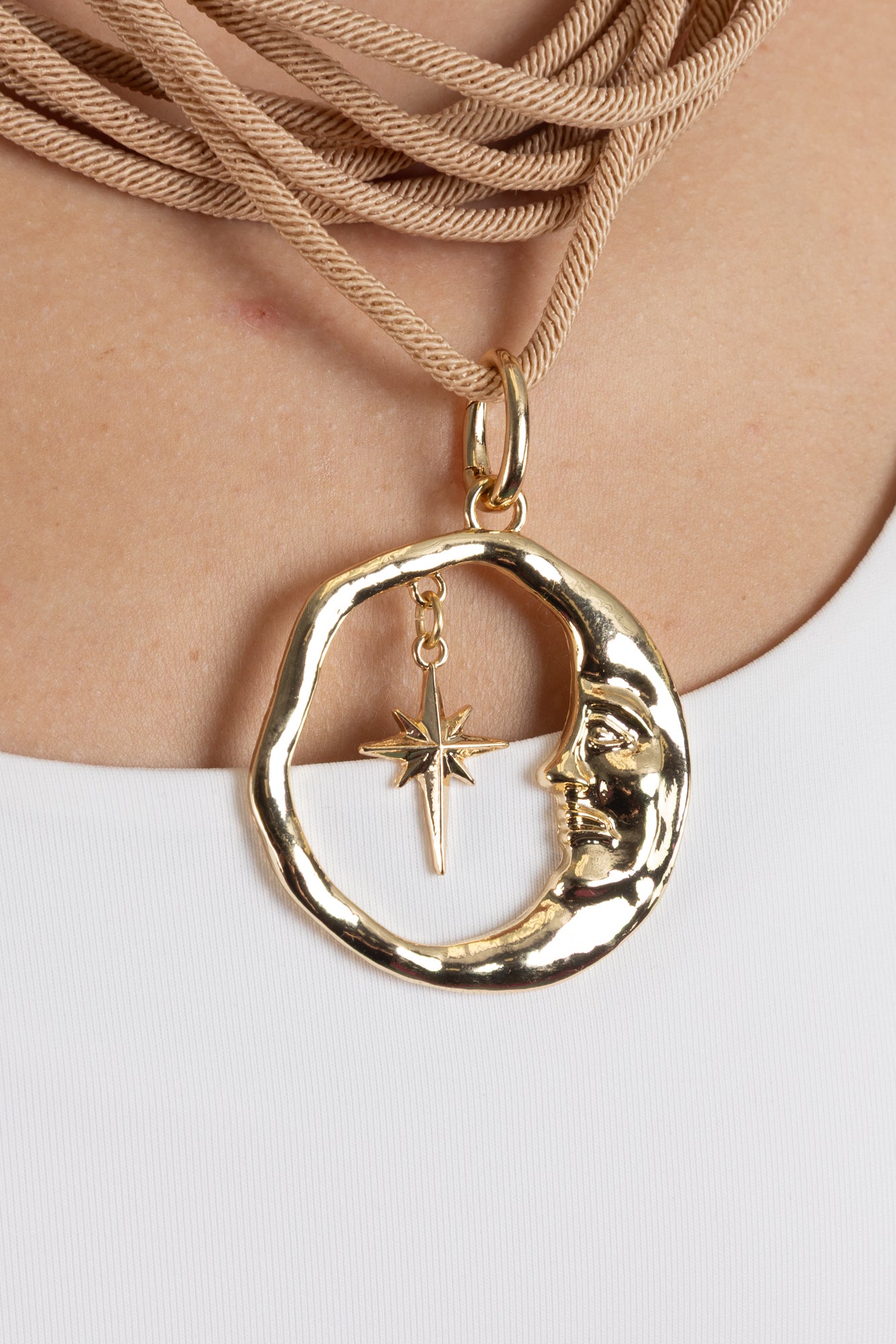 Large Star And Moon Charm