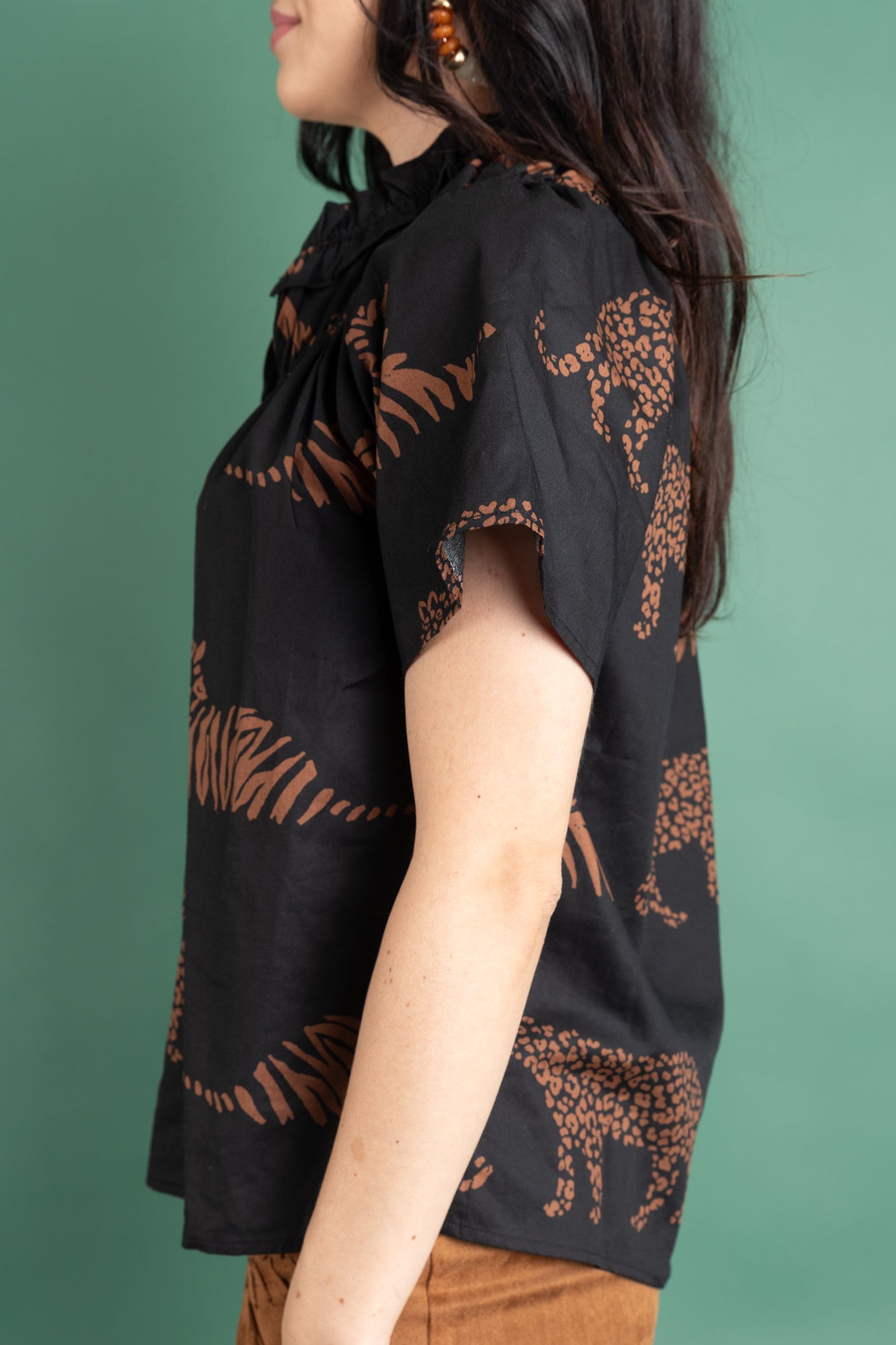 Midnight Prowl Smocked Top