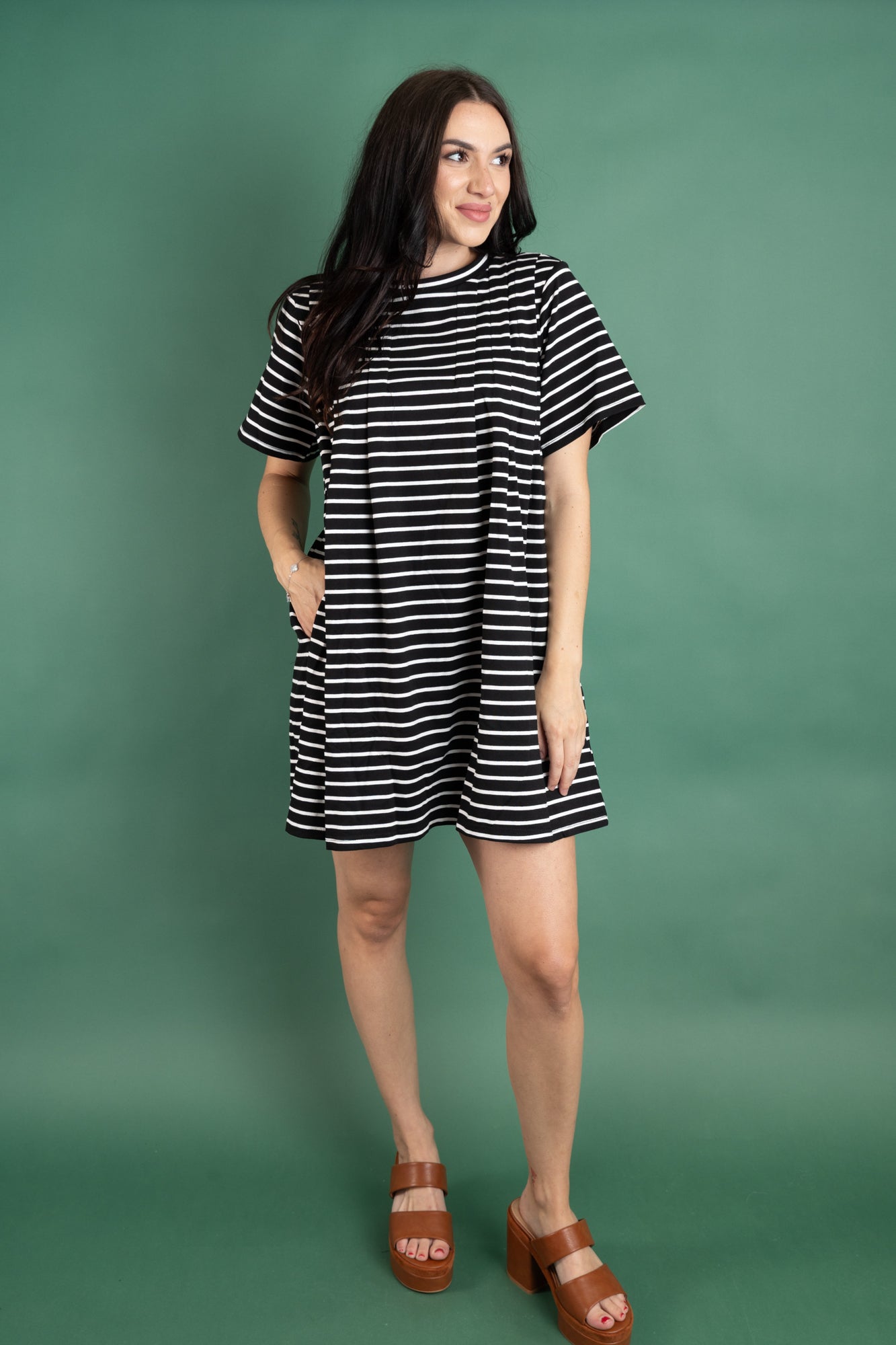 Striped Pleated Mini