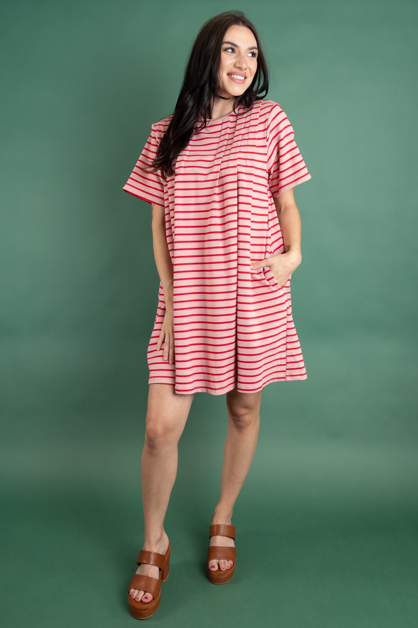 Striped Pleated Mini