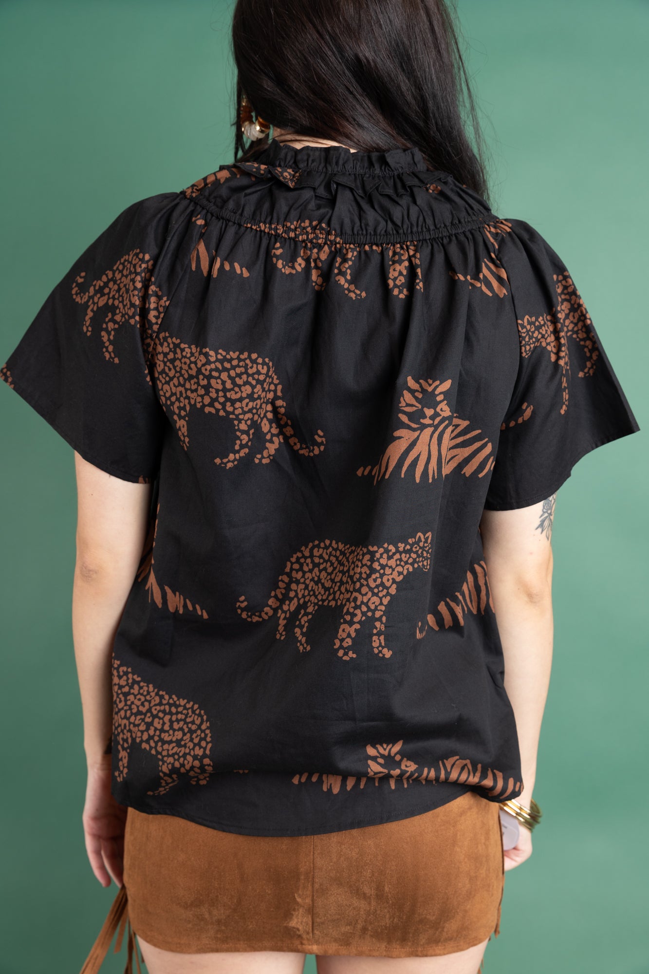 Midnight Prowl Smocked Top