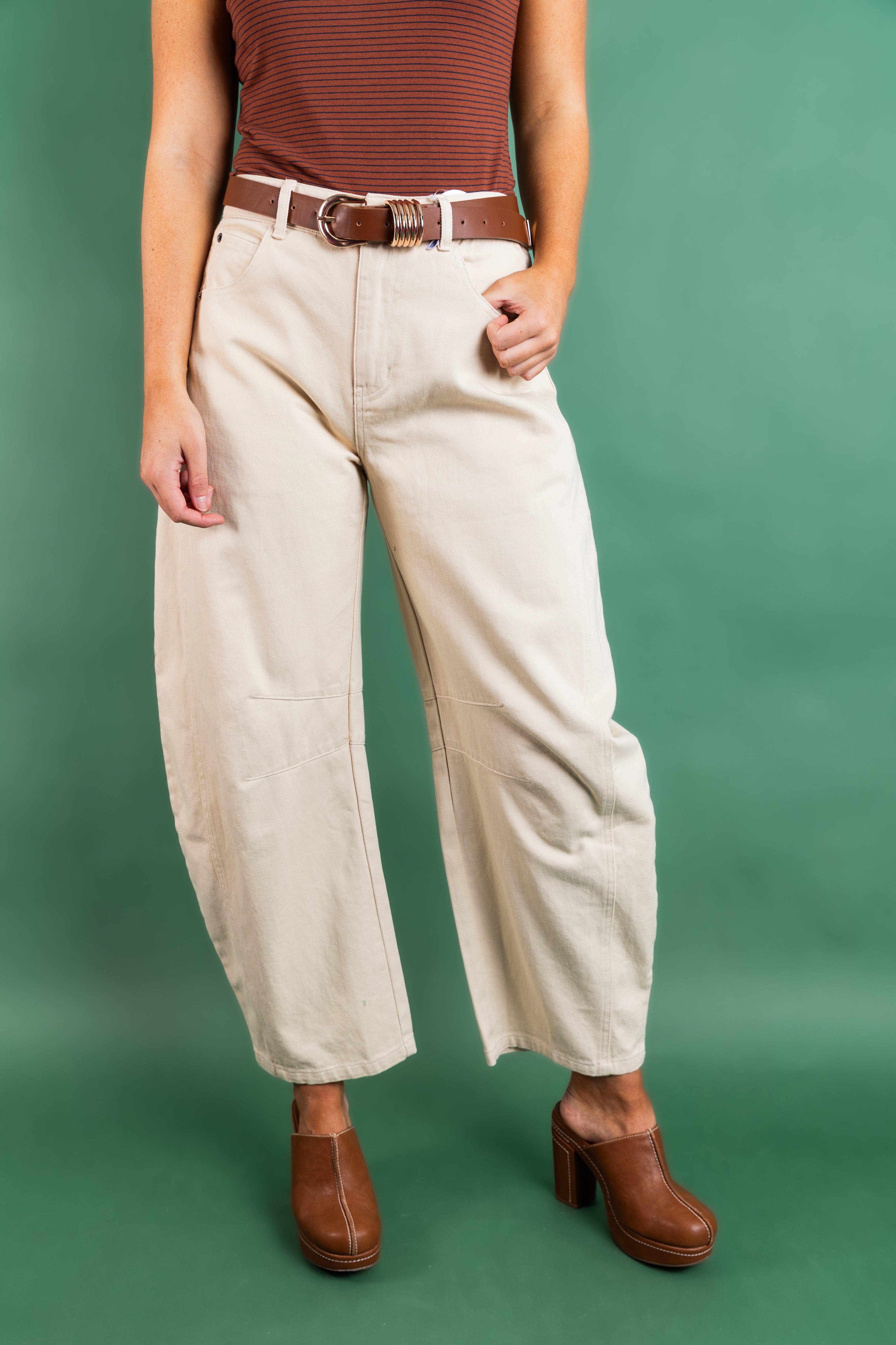 Khaki Barrel Jean