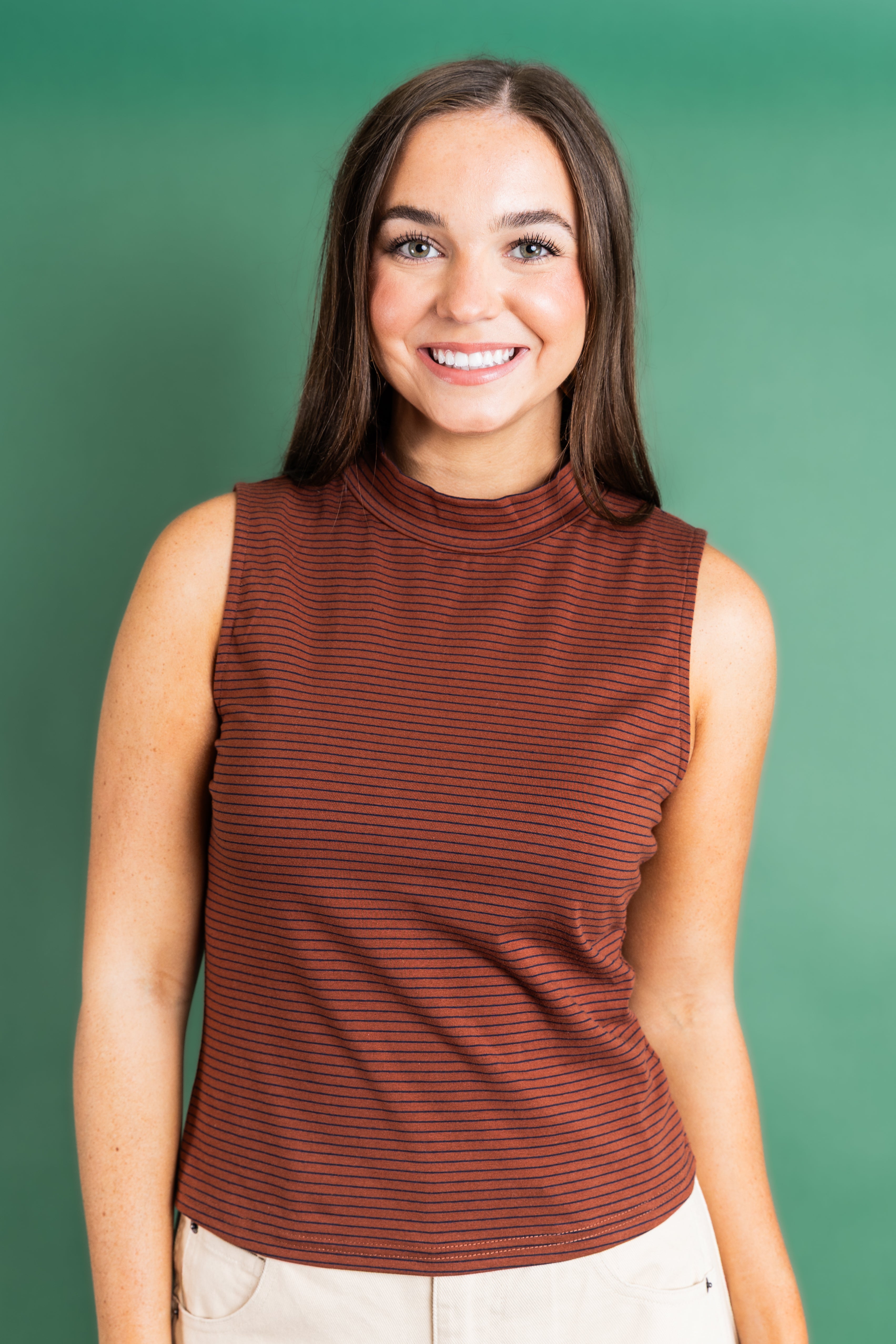 Mock Neck Sleeveless Knit Top