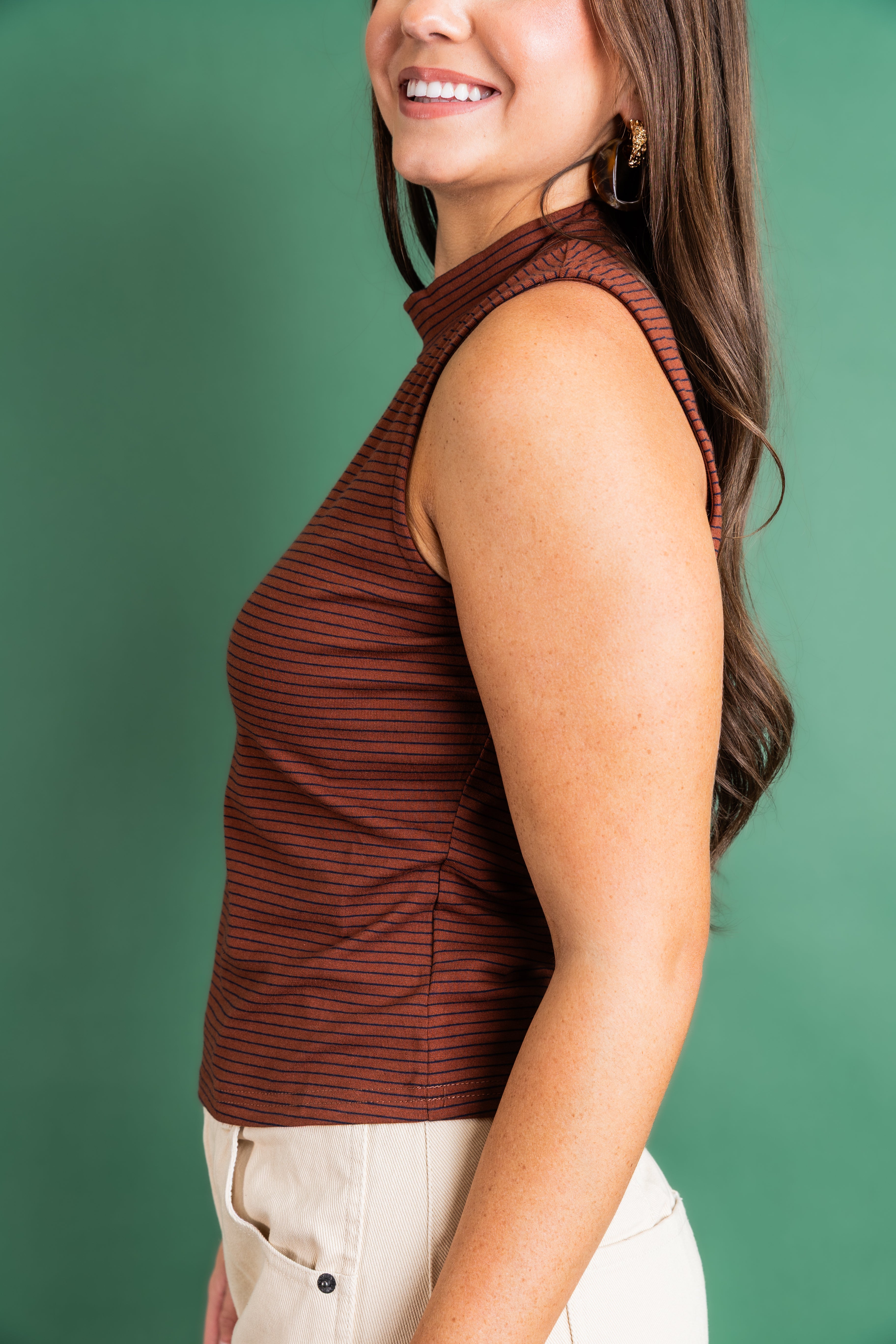 Mock Neck Sleeveless Knit Top