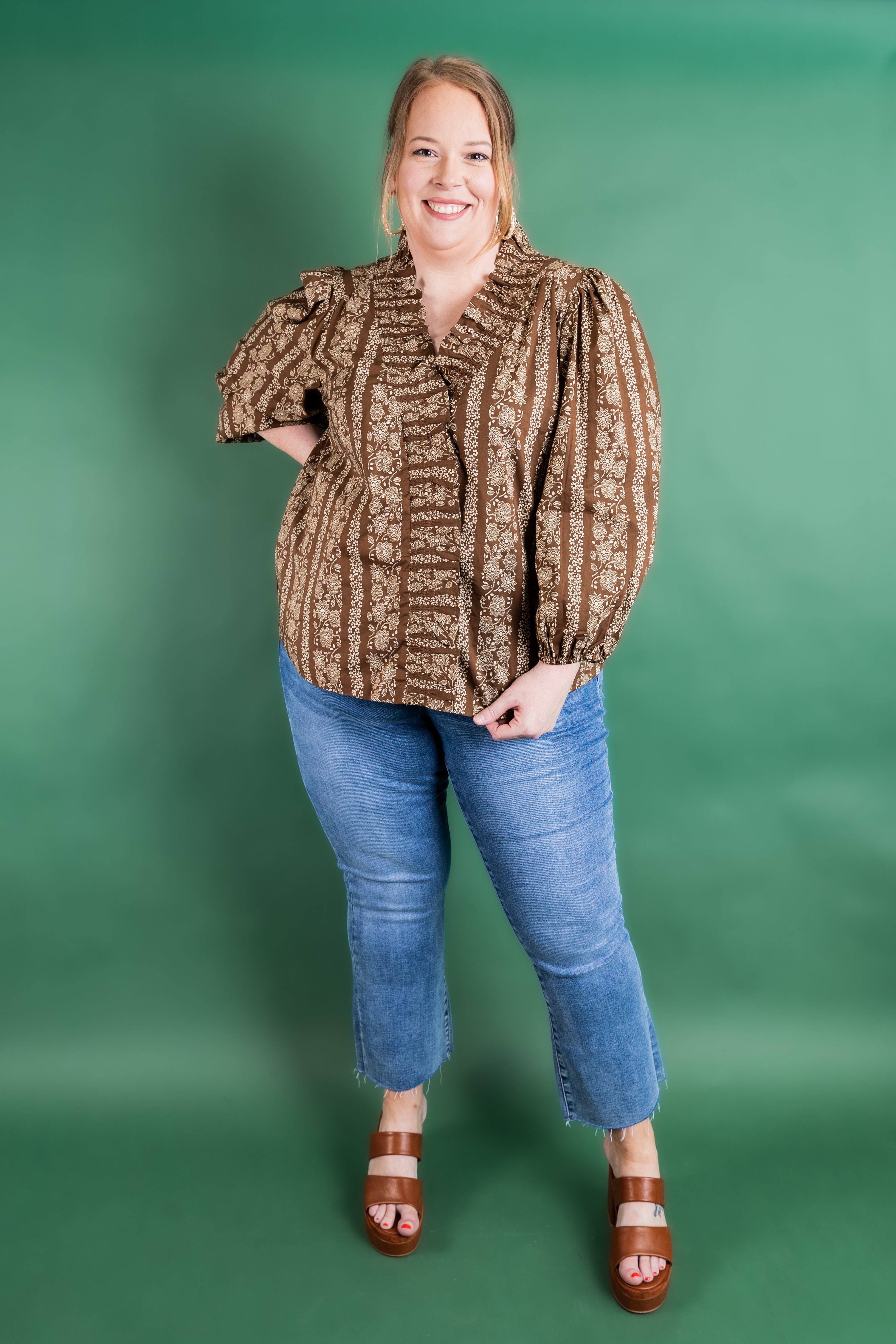 Plus Size Rustic Floral Top