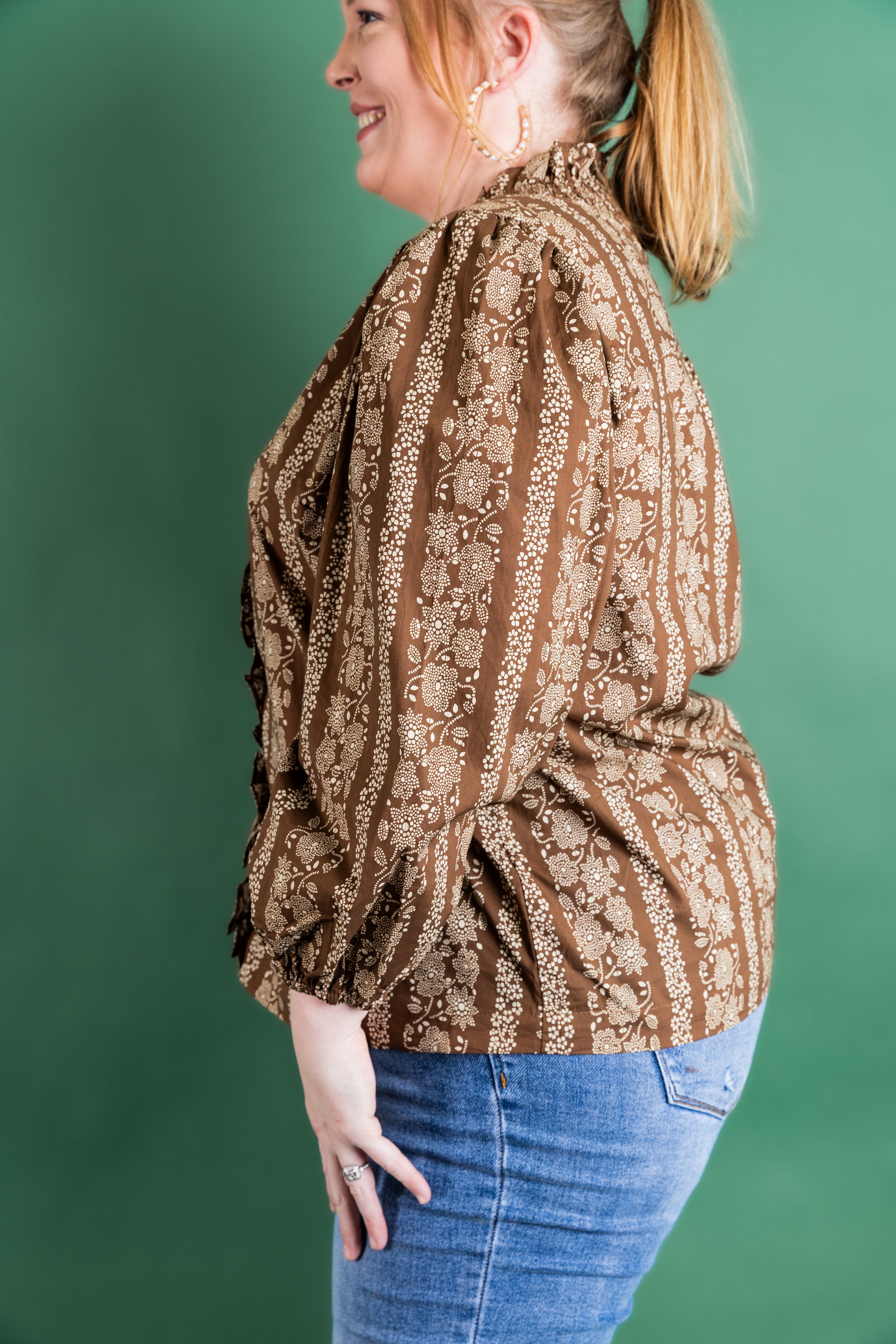 Plus Size Rustic Floral Top