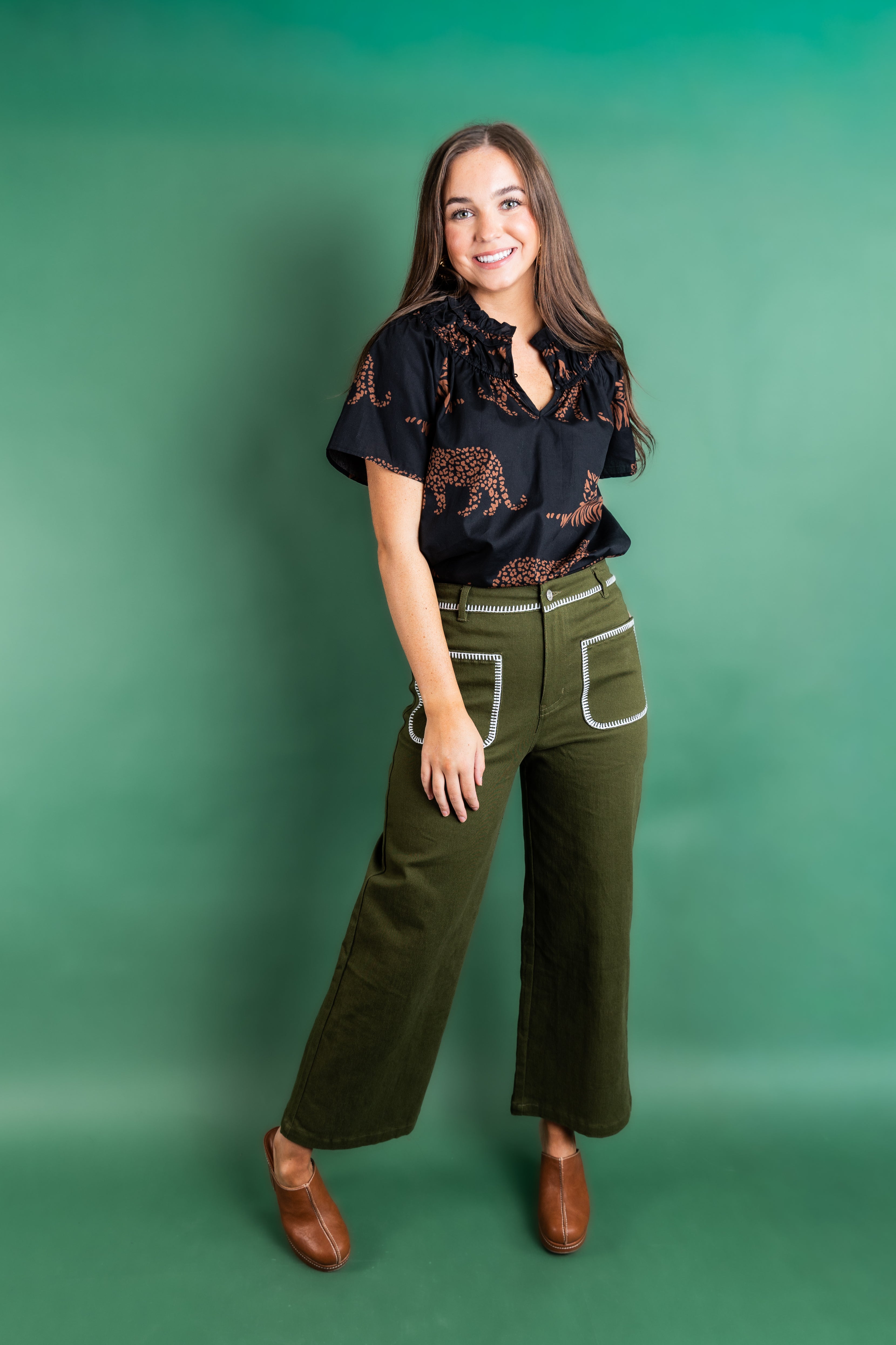 Midnight Prowl Smocked Top