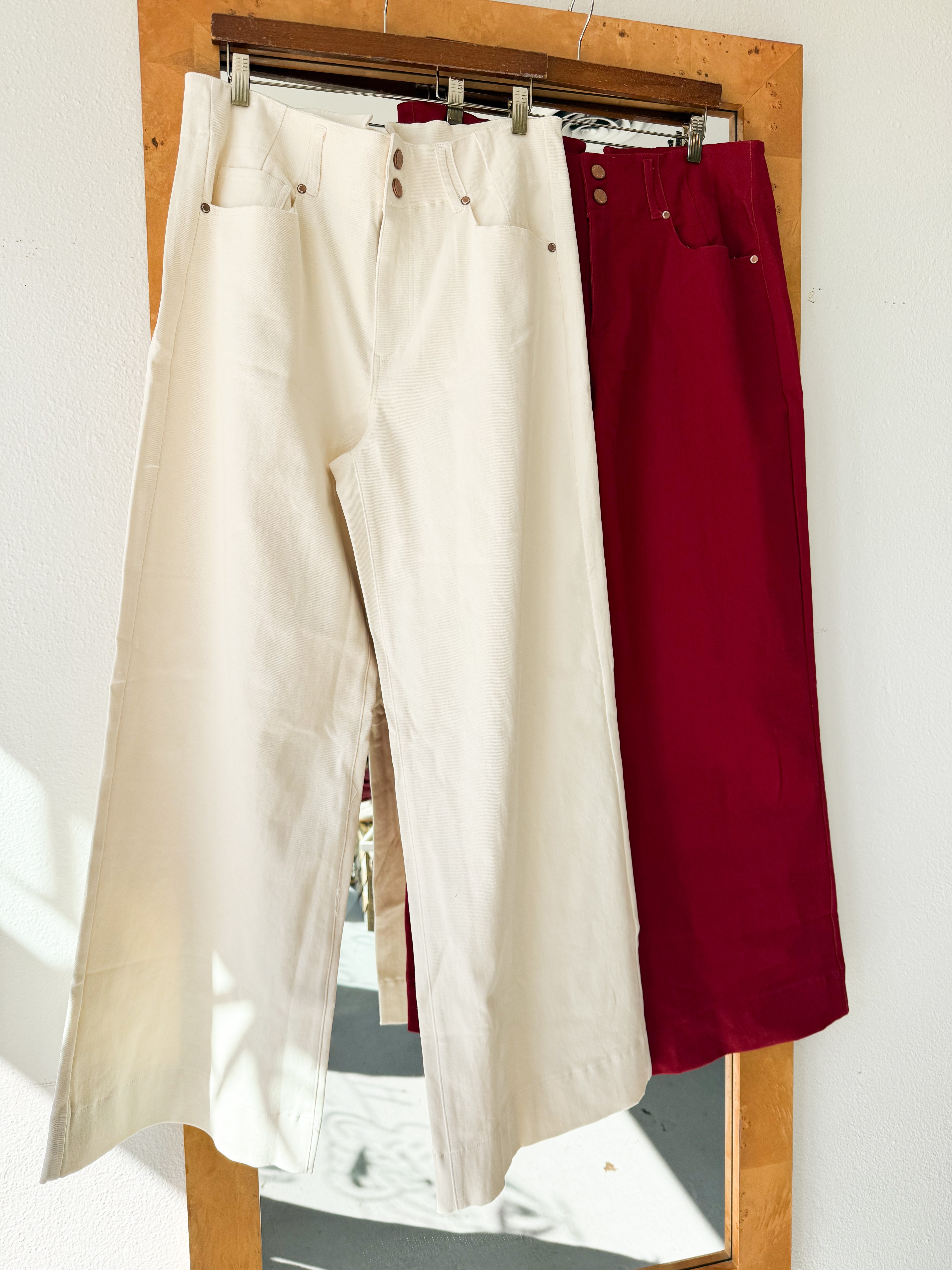Plus Size Double Button Pant