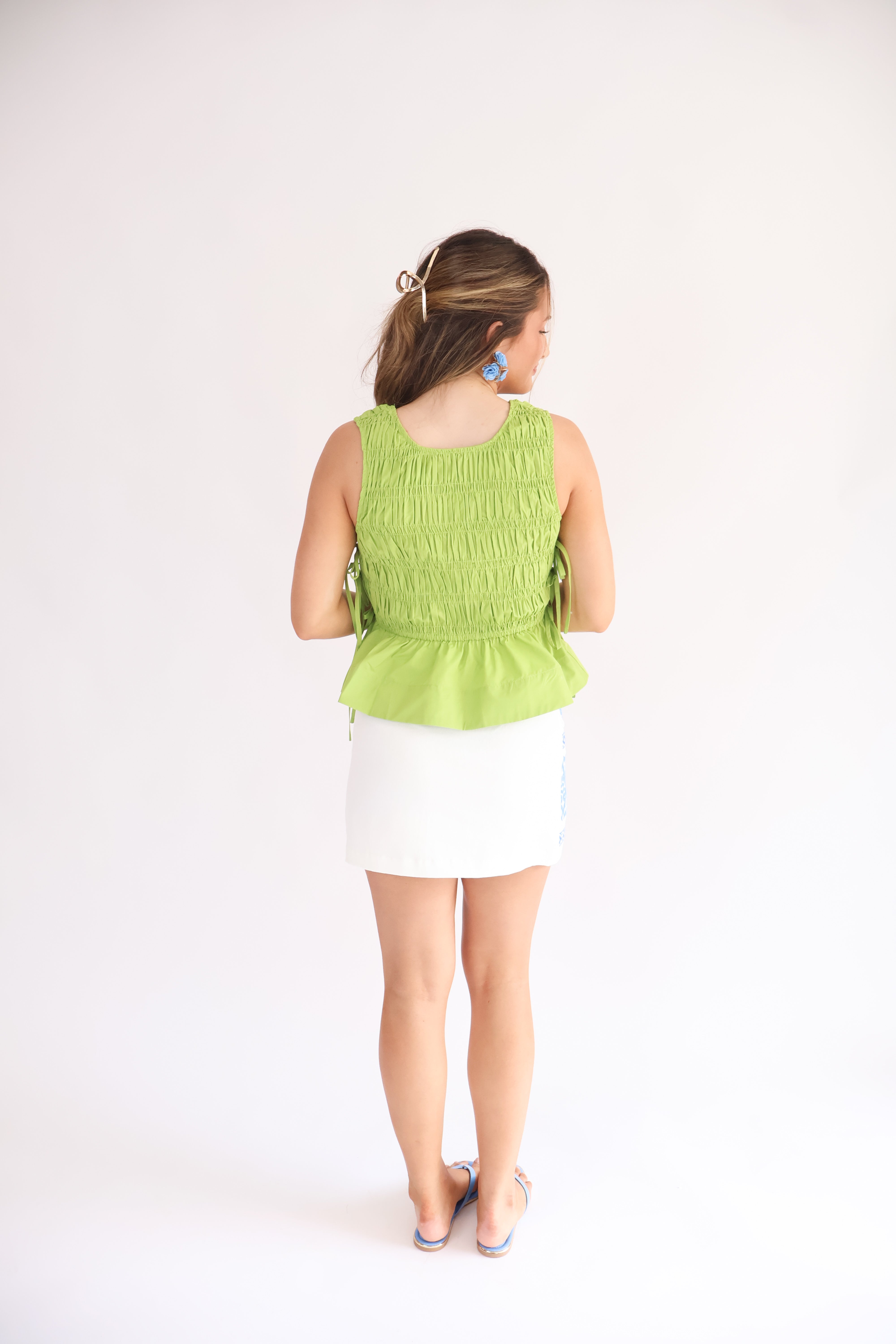 Smocked Peplum Top