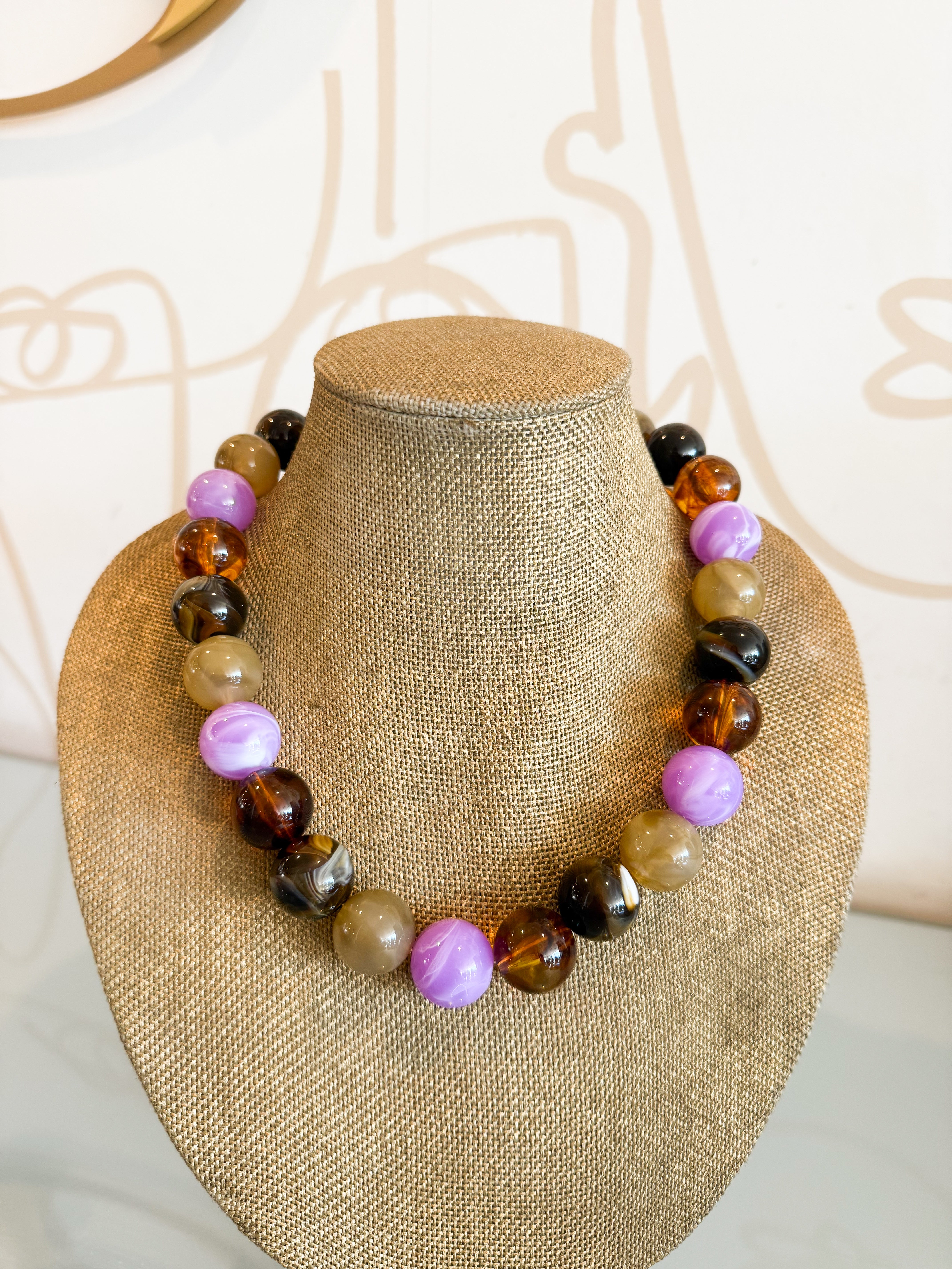 Treasure Jewels Pop Of Joy Purple & Amber Necklace