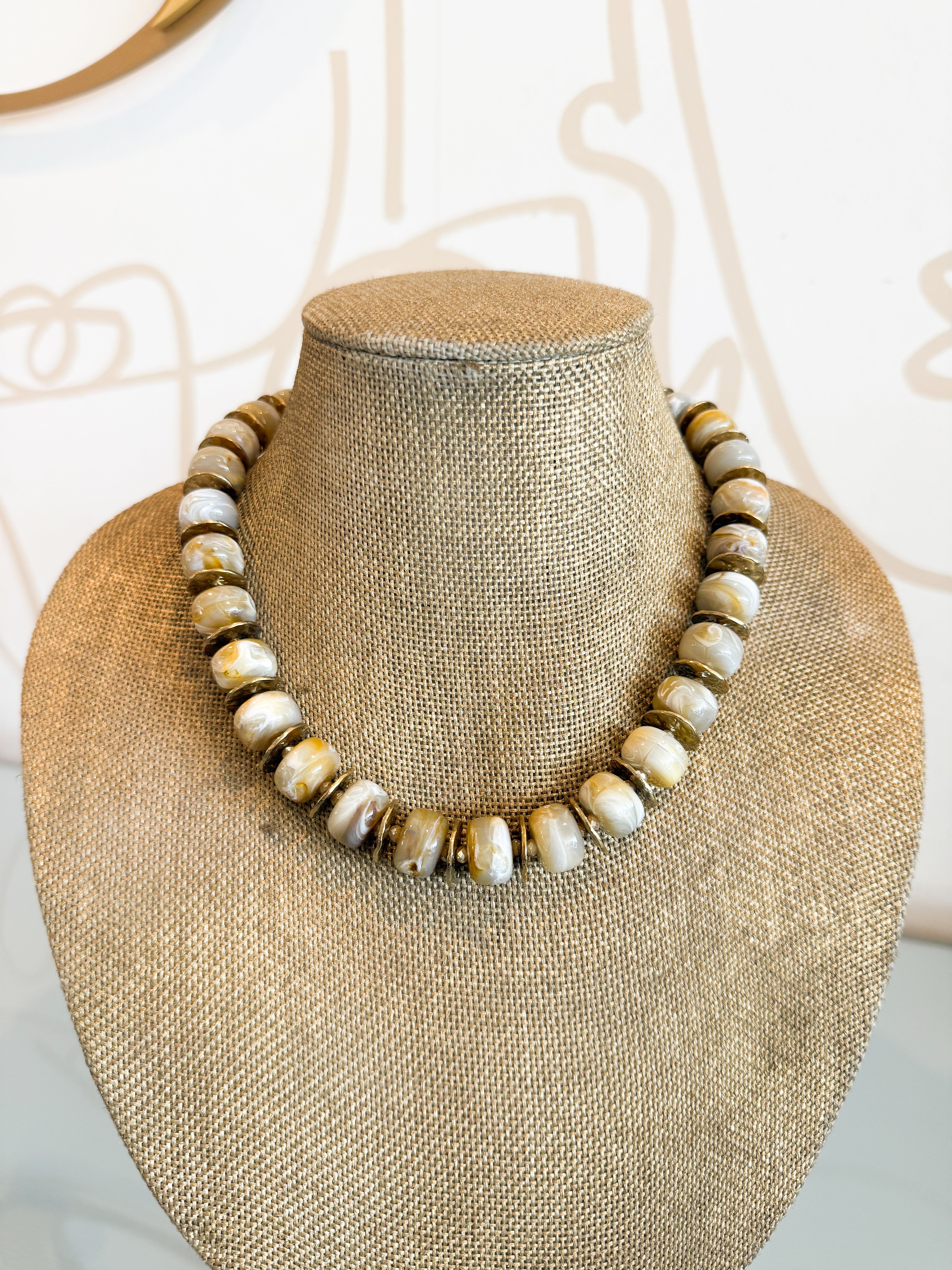 Treasure Jewels Golden Marble Necklace