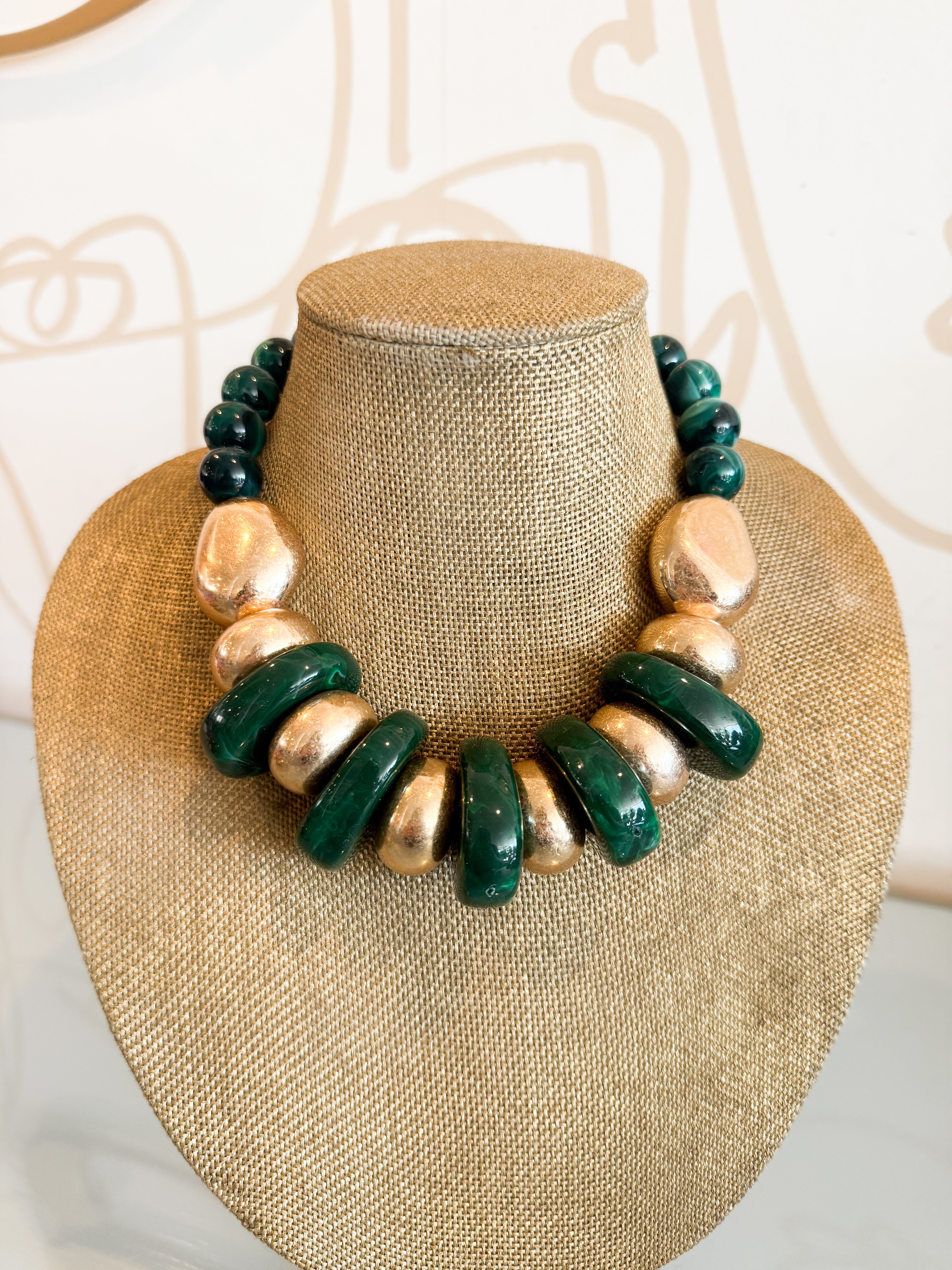 Treasure Jewels Emerald & Gold Necklace
