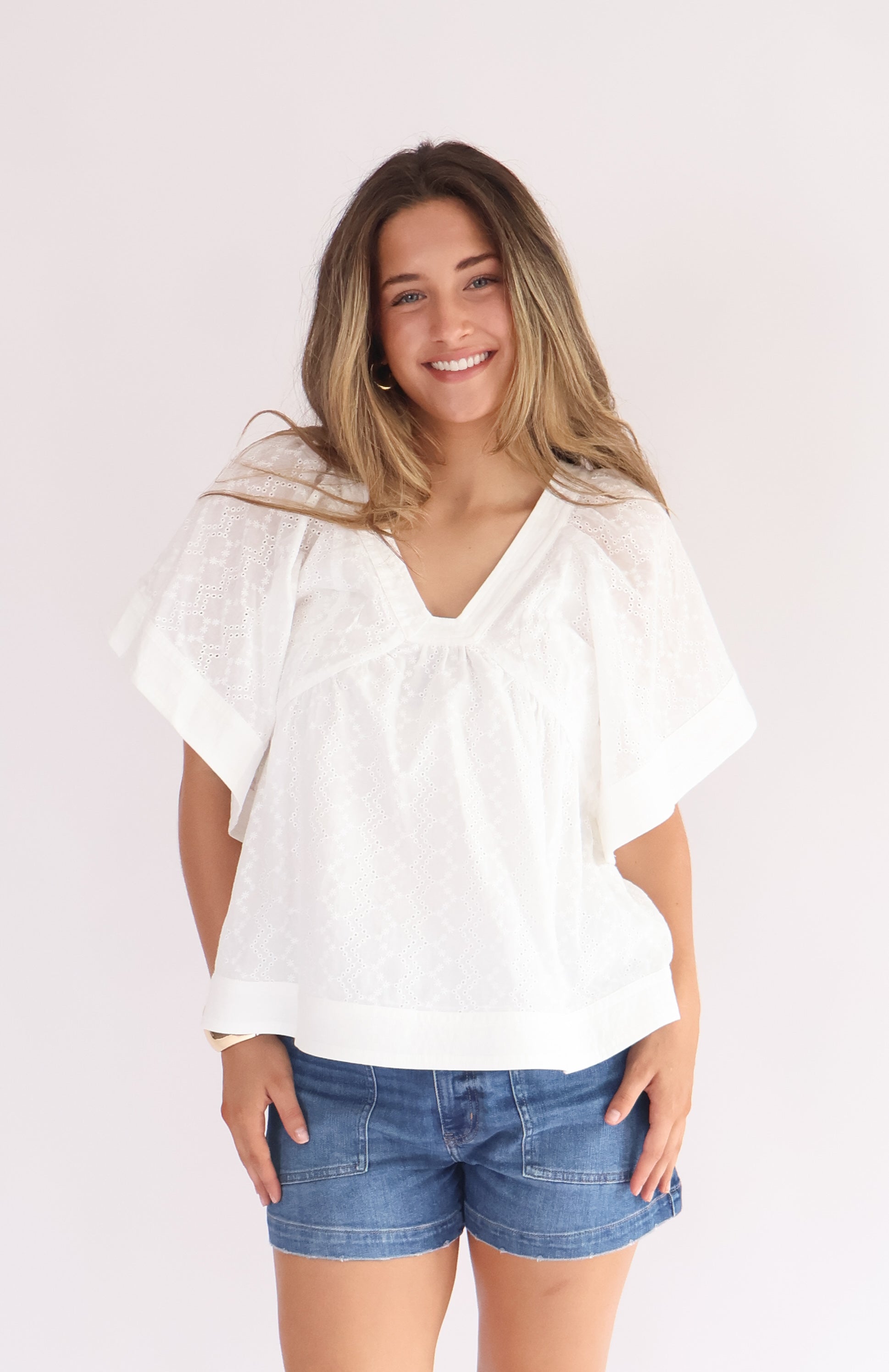 Top Stitch Lace Blouse