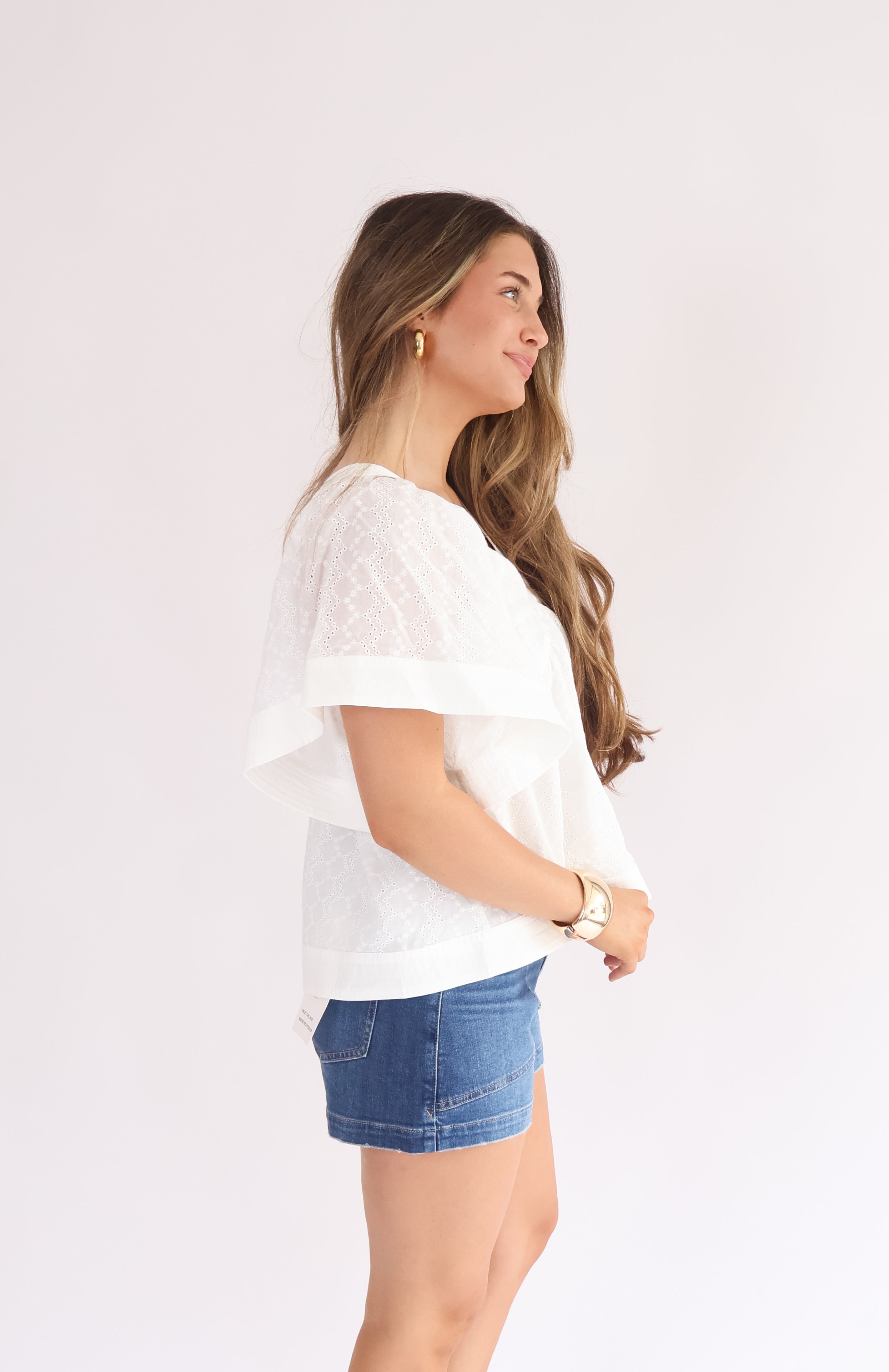 Top Stitch Lace Blouse