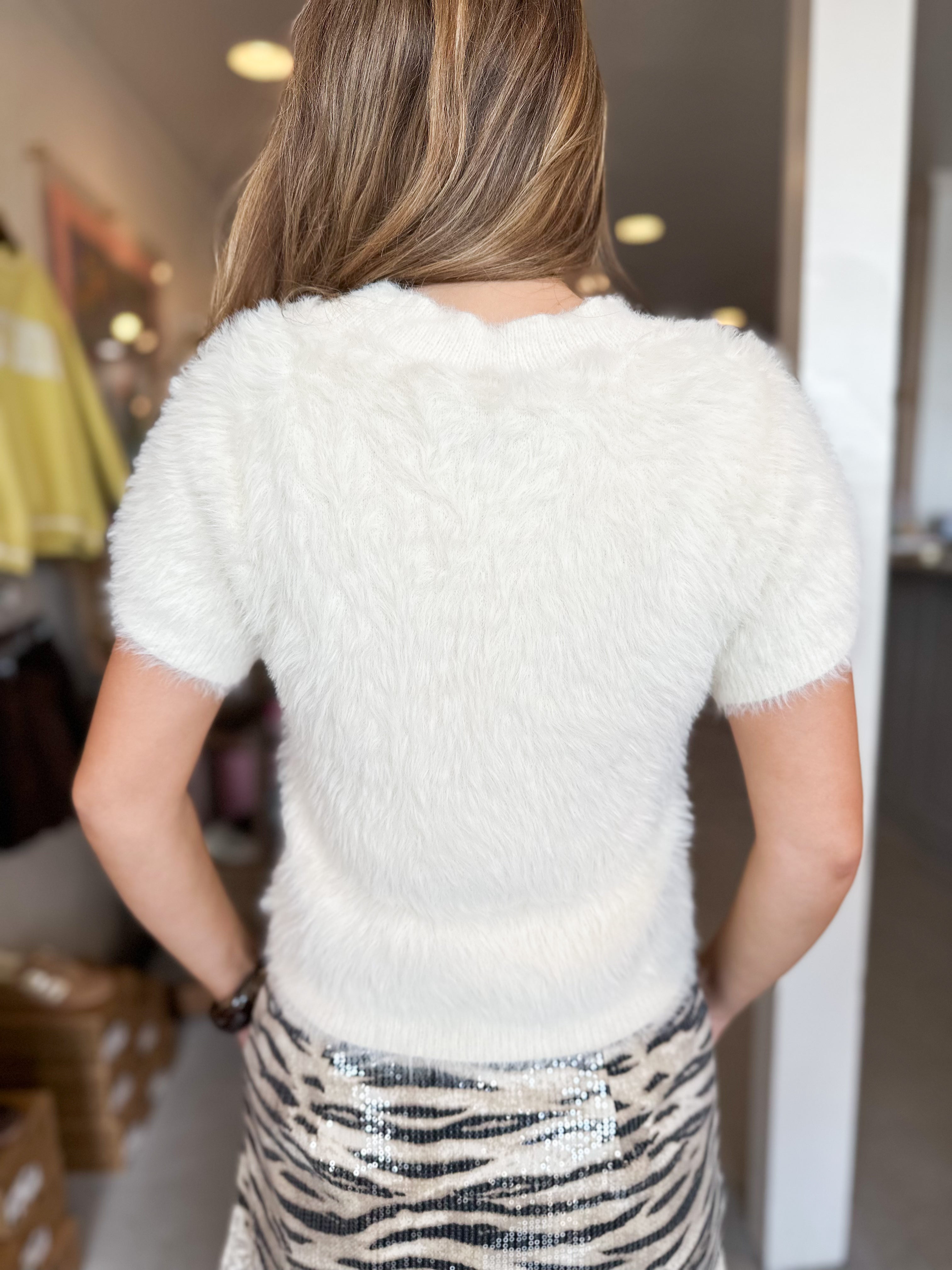 Fuzzy Fitted Sweater