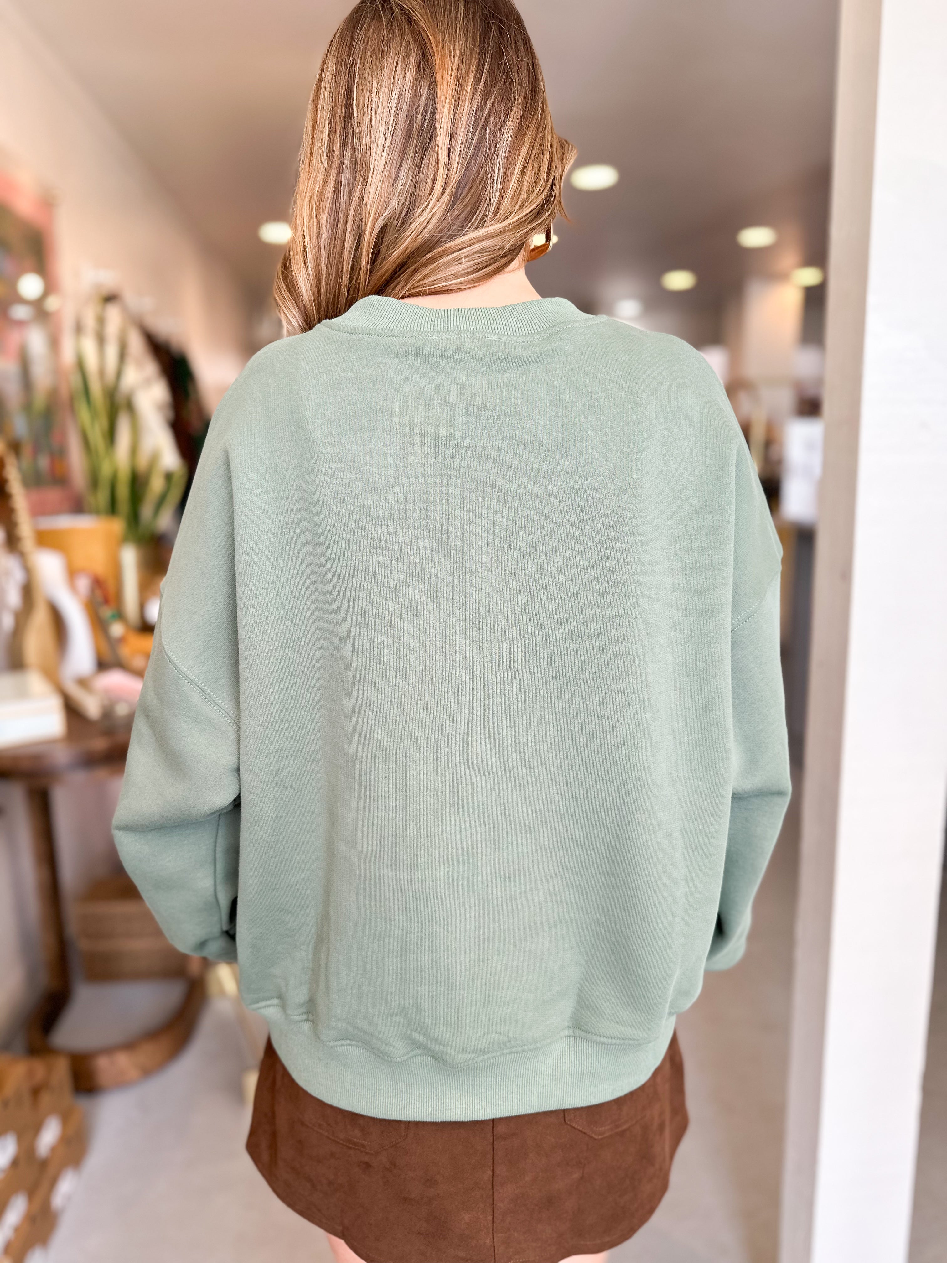 Christmas Tree Embroidered Sweatshirt