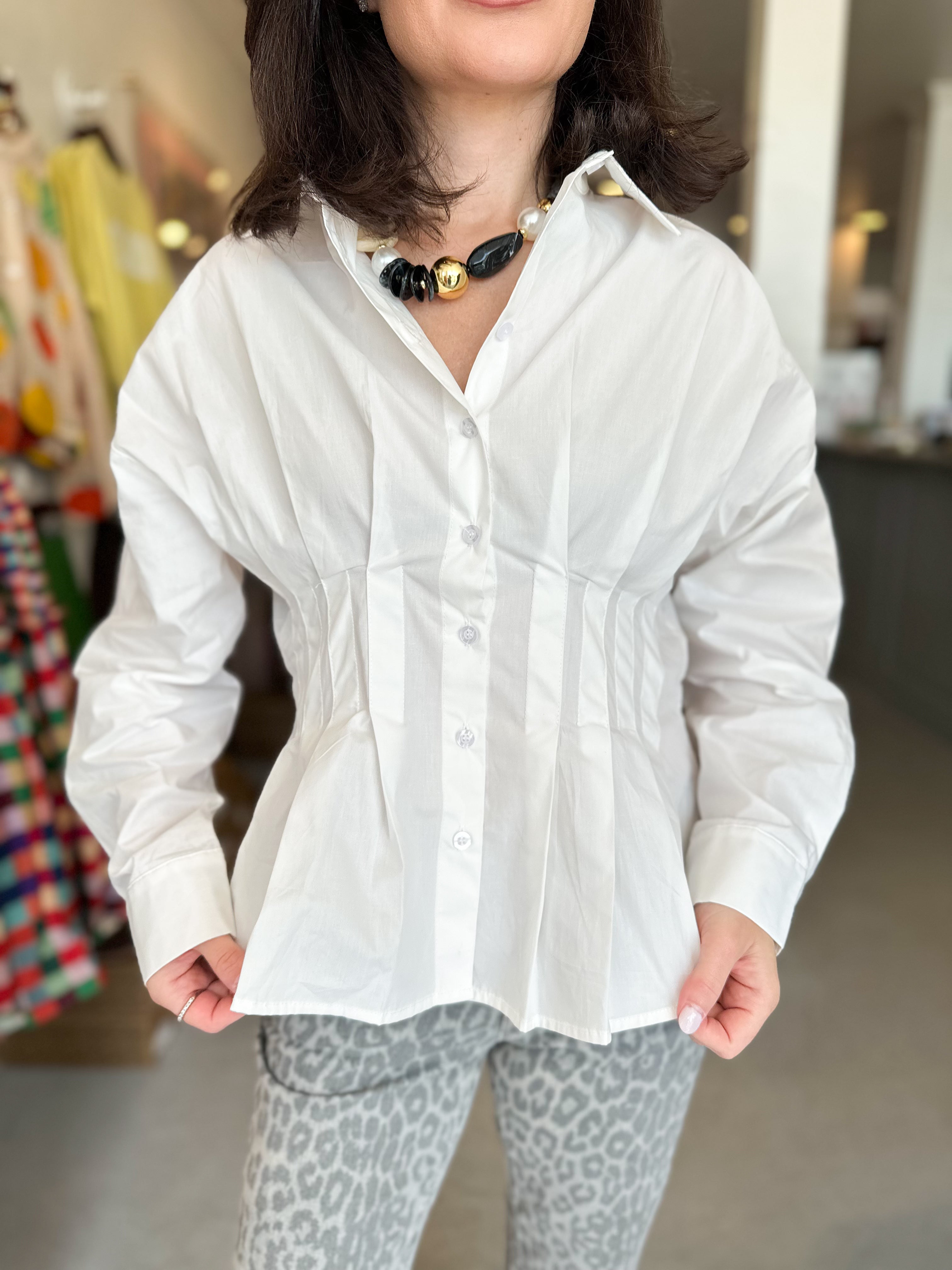 Cinched Structured Blouse