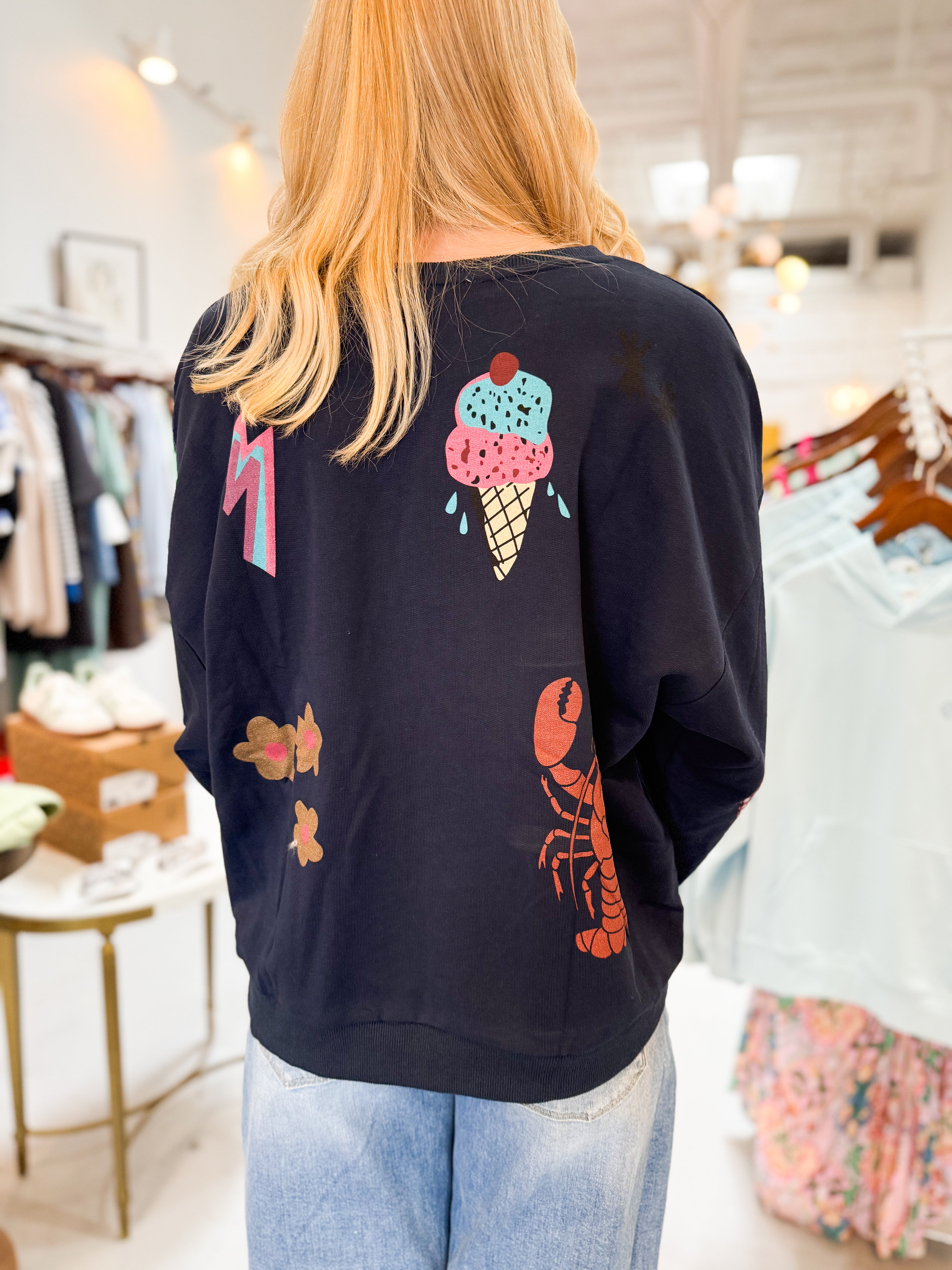 Navy Somebody Loves You Sweatshirt