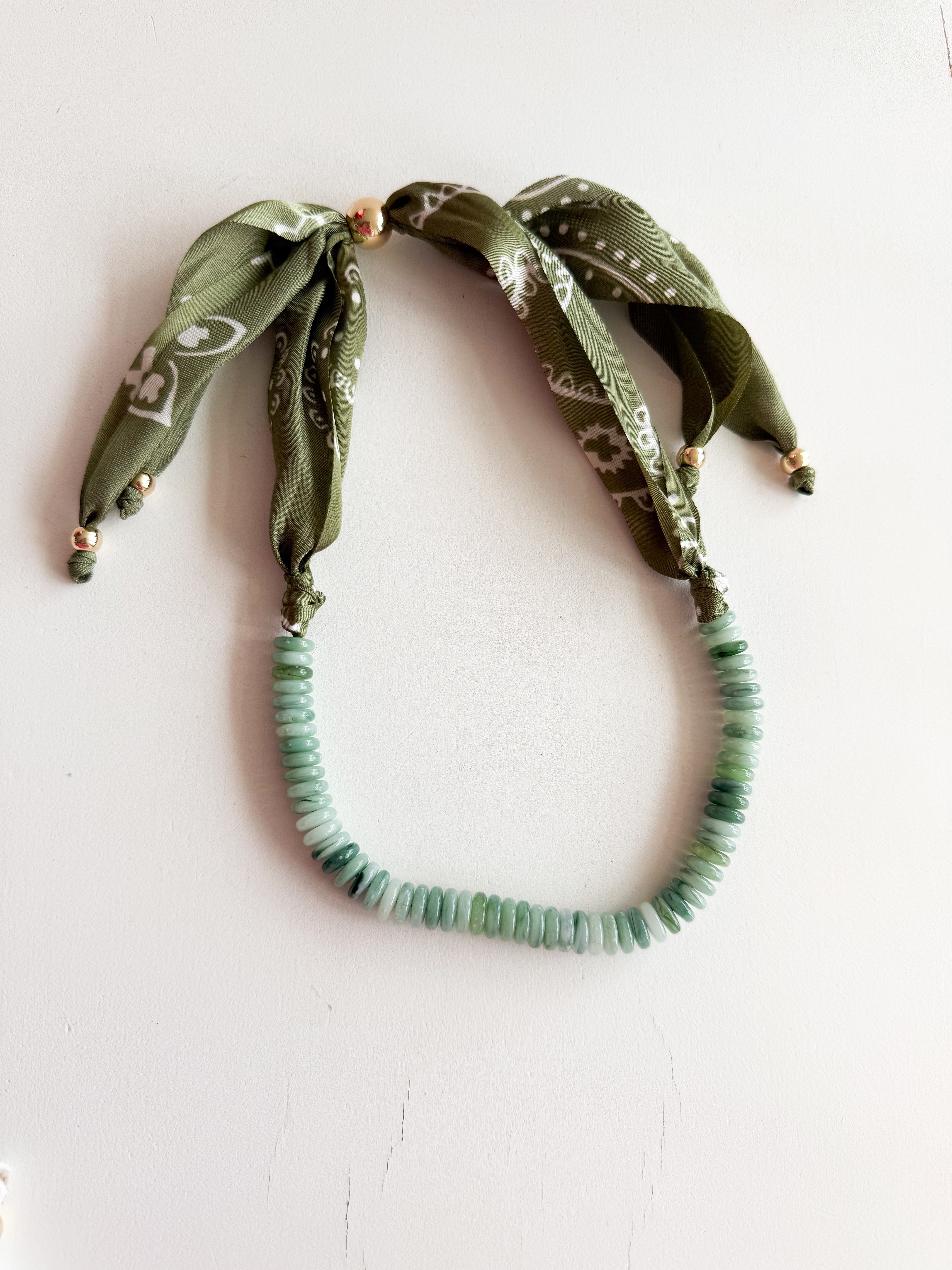 Marble Beaded Scarf Necklace