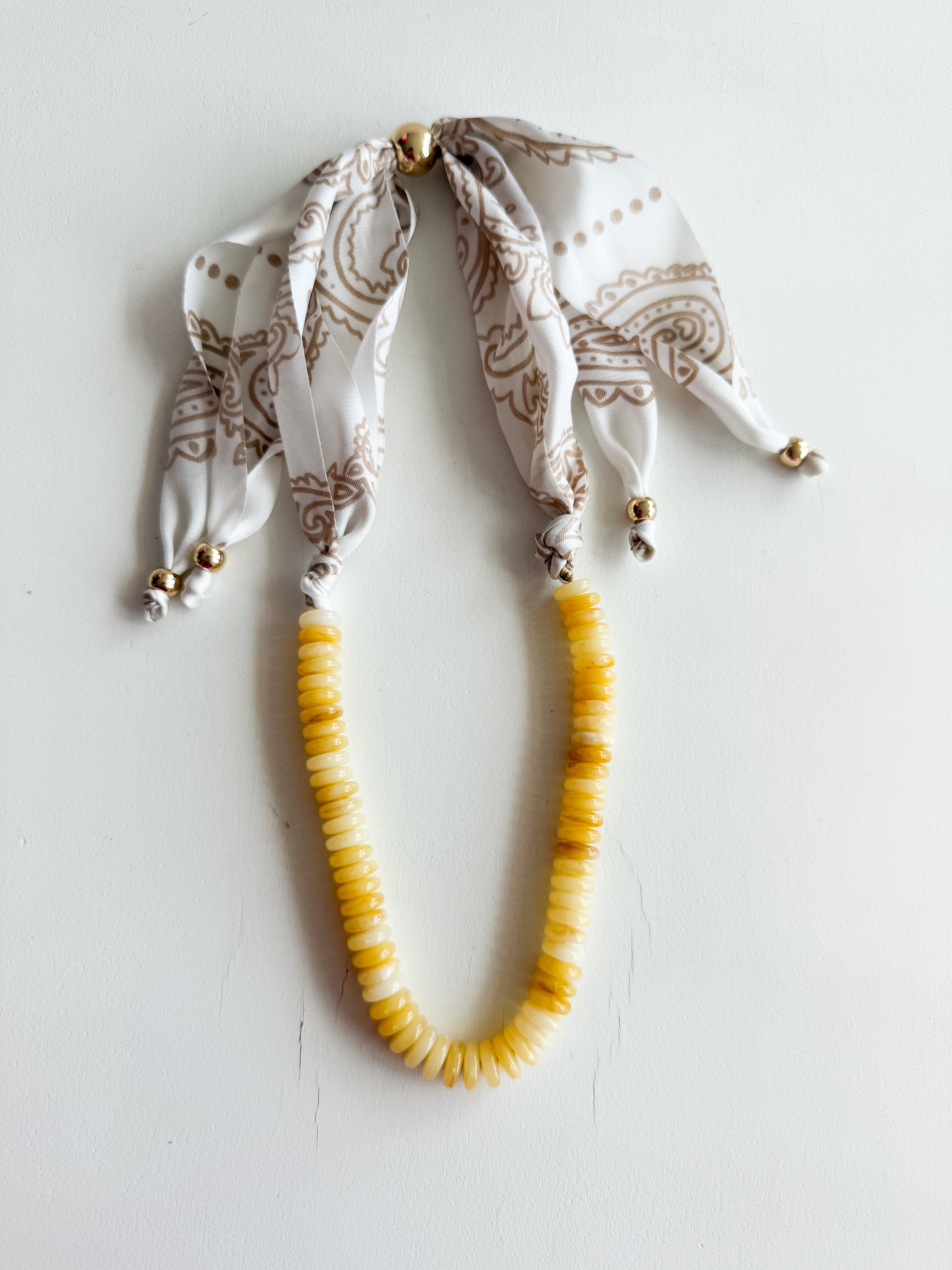 Marble Beaded Scarf Necklace