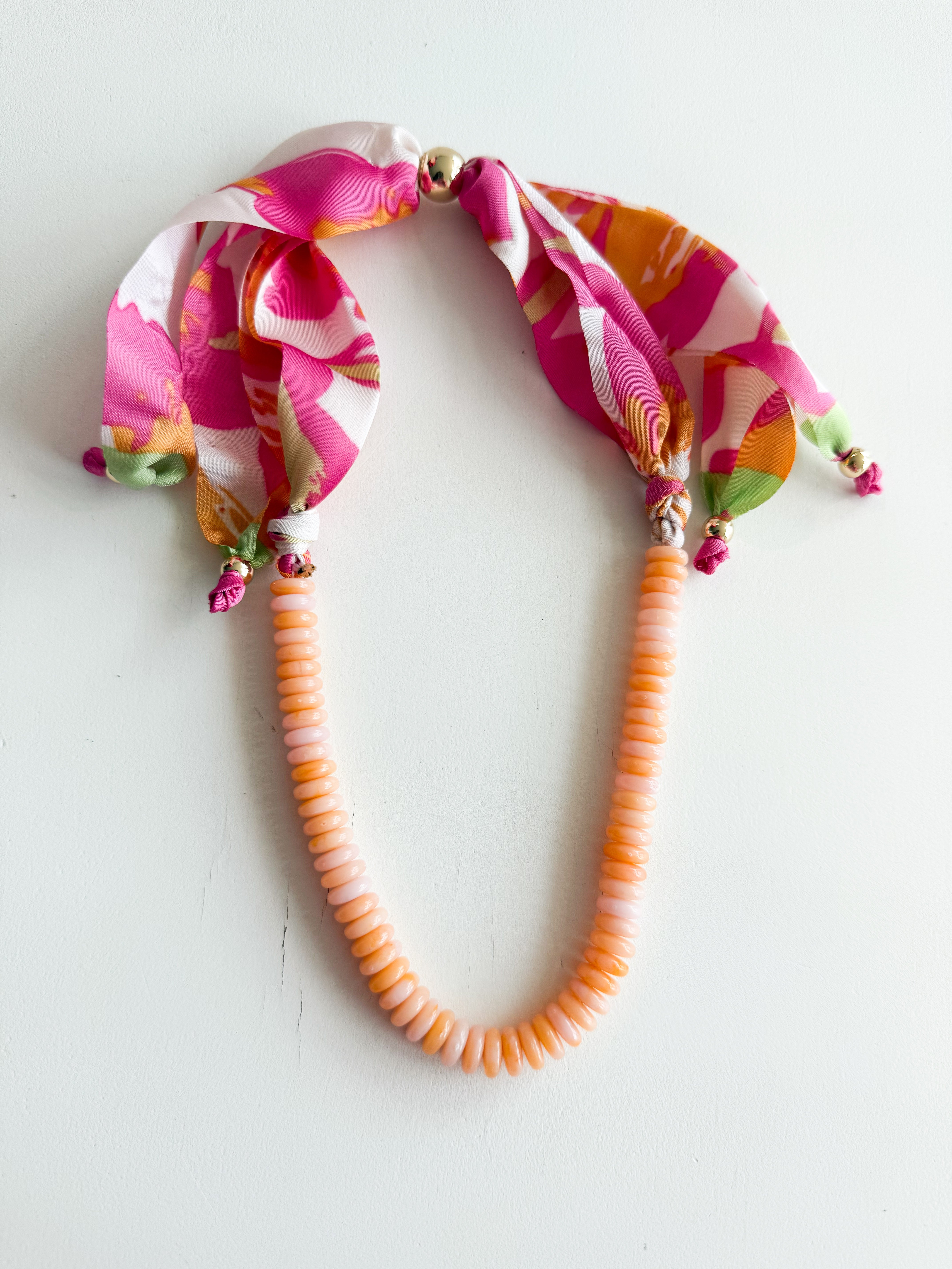 Marble Beaded Scarf Necklace