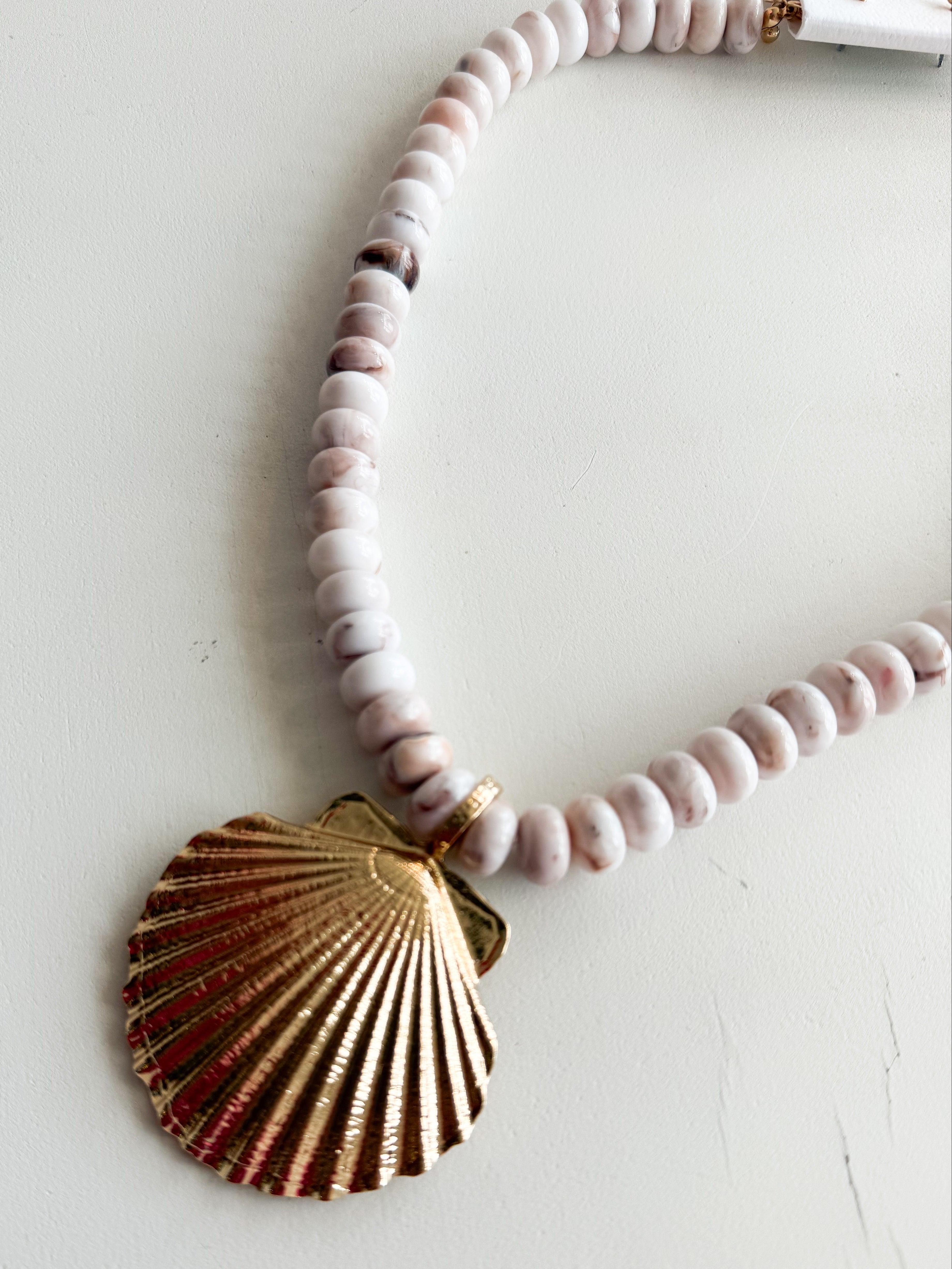 Marble Shell Charm Necklace