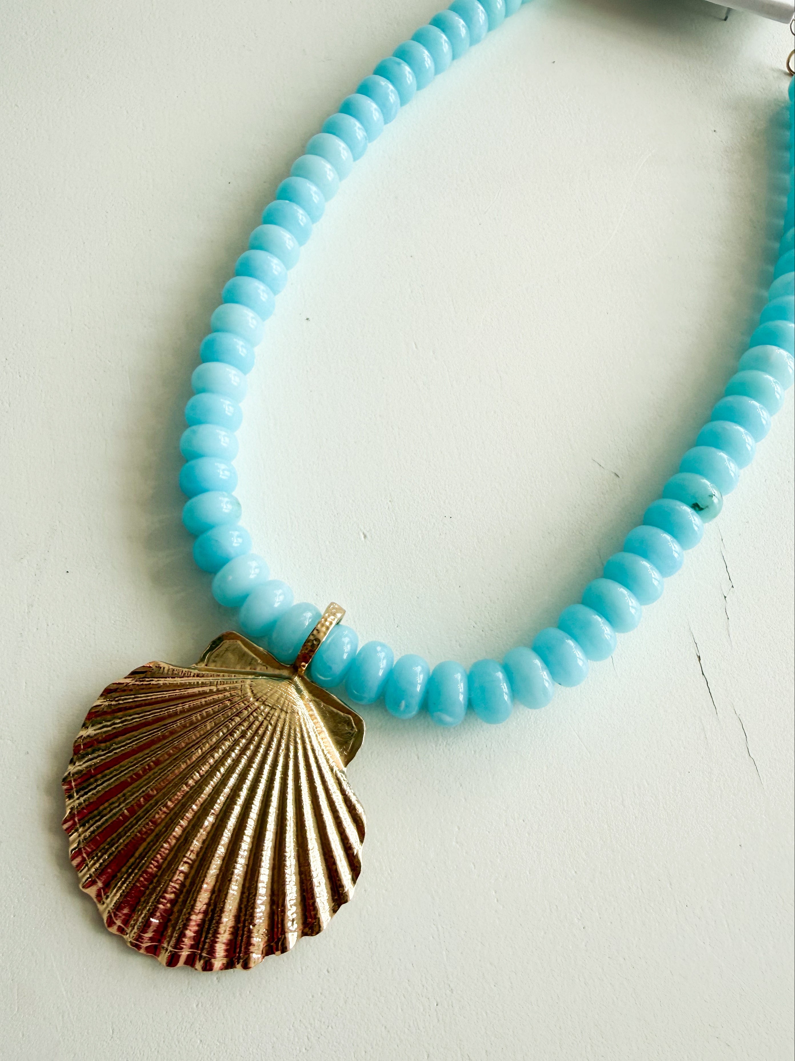 Marble Shell Charm Necklace