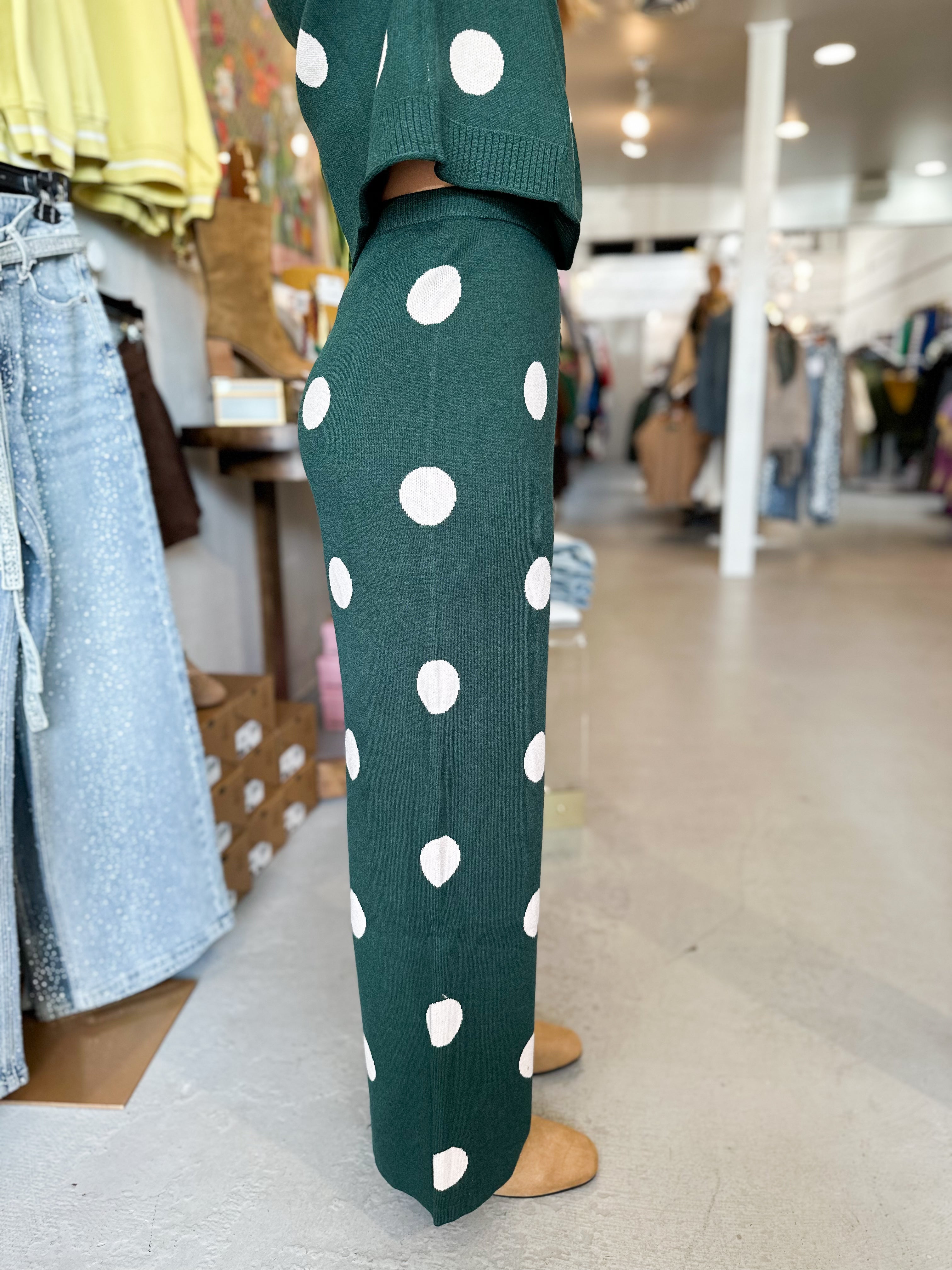 Polka Dot Knit Pants