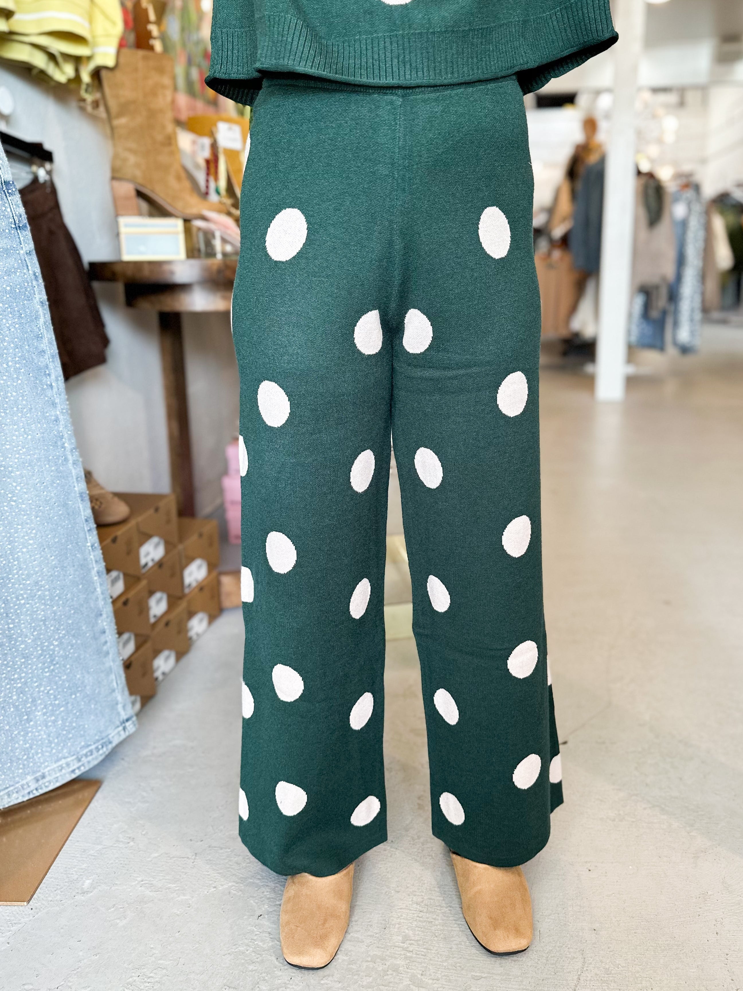 Polka Dot Knit Pants