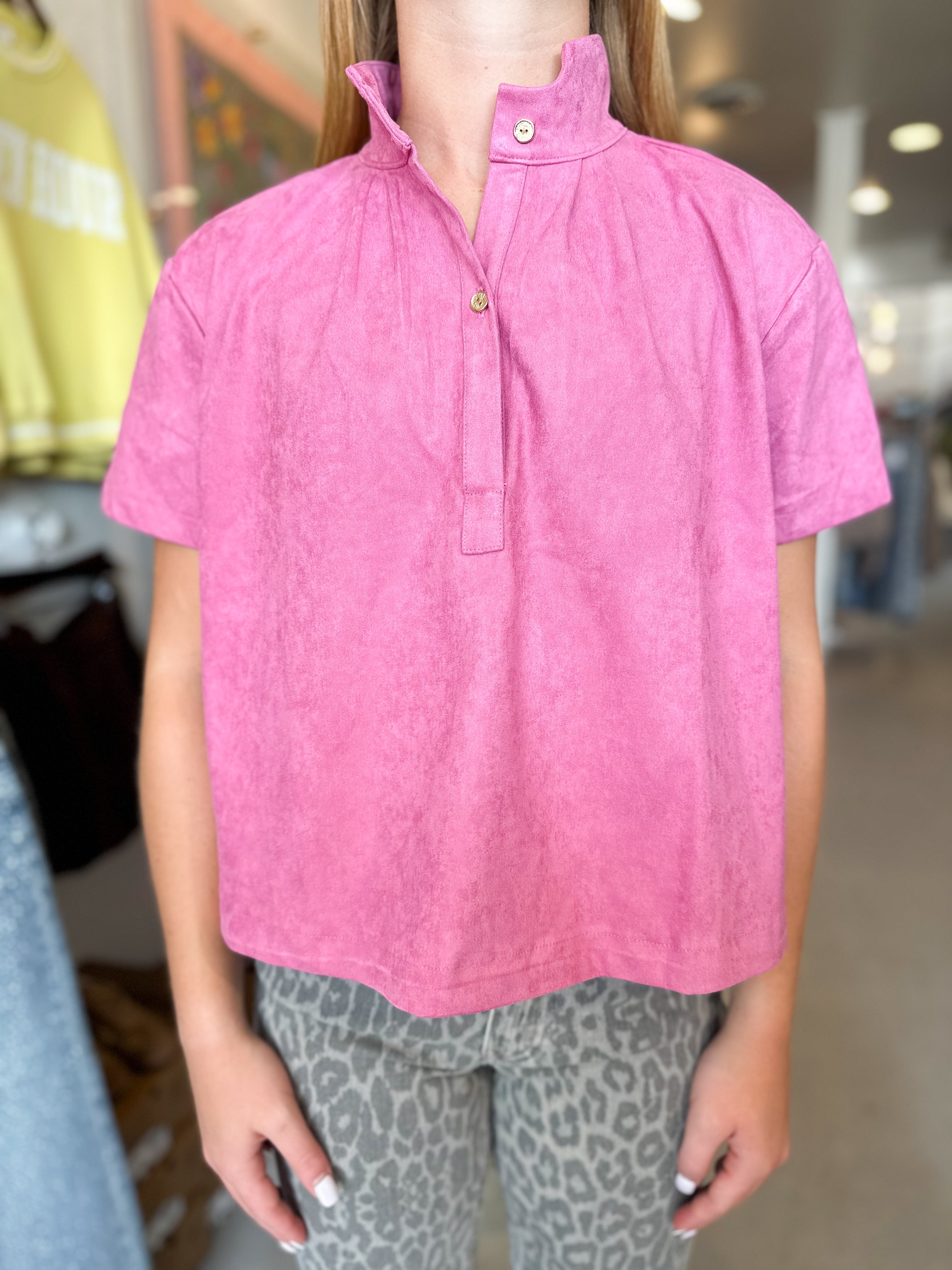 Stand Collar Short Sleeve Shirt